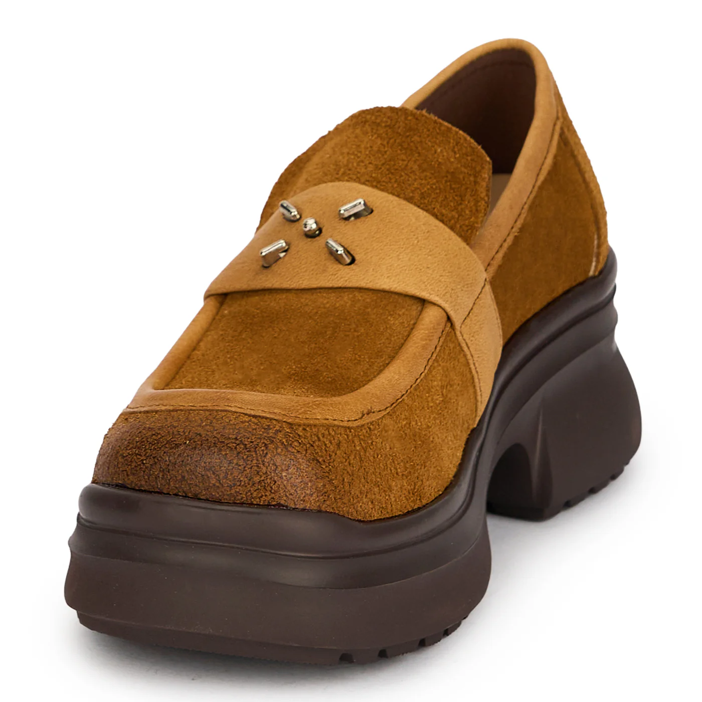 Pantofi dama din piele naturala maro cu talpa inalta 5.5 cm 19508 - Image 3