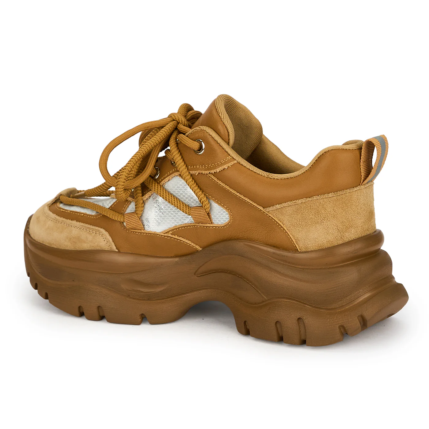 Pantofi dama din piele naturala maro cu talpa inalta 6 cm 19055 - Image 2