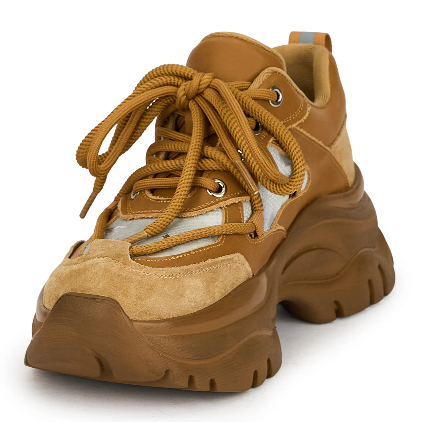 Pantofi dama din piele naturala maro cu talpa inalta 6 cm 19055 - Image 3