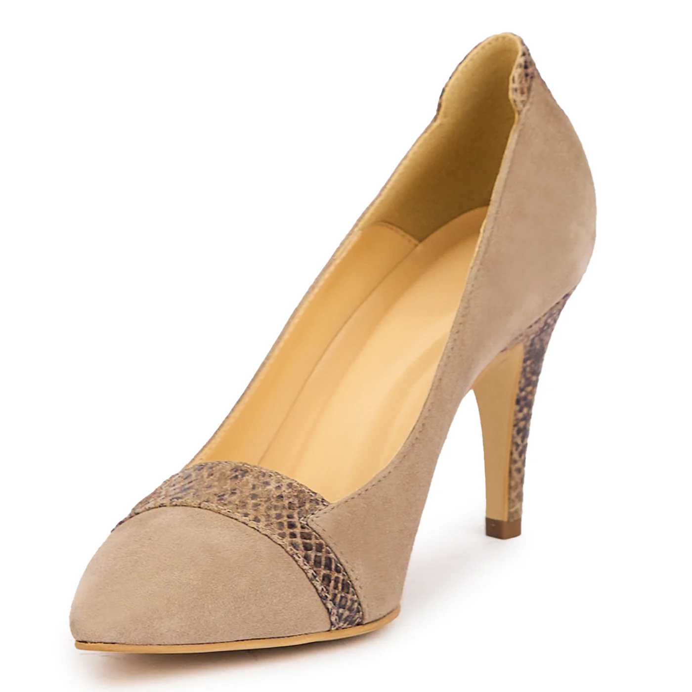 Pantofi dama din piele naturala maro cu toc subtire 9 cm 17046 - Image 3