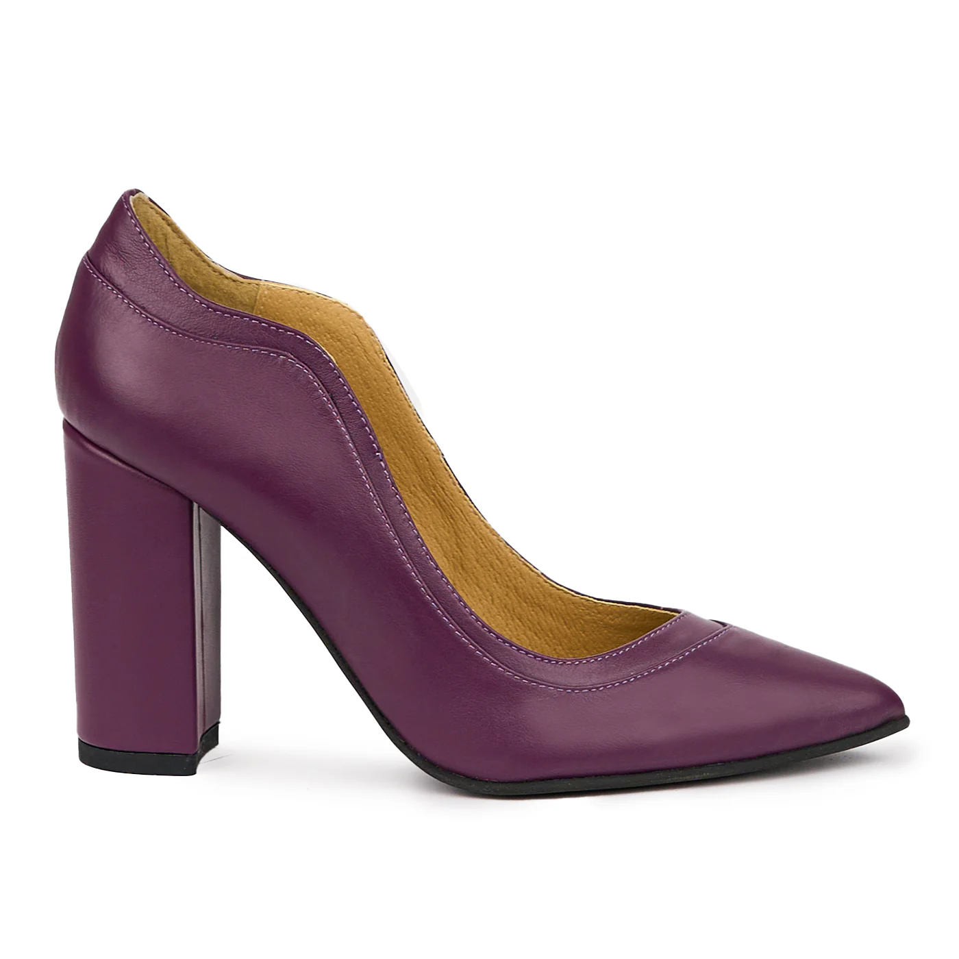 Pantofi dama din piele naturala mov 14020