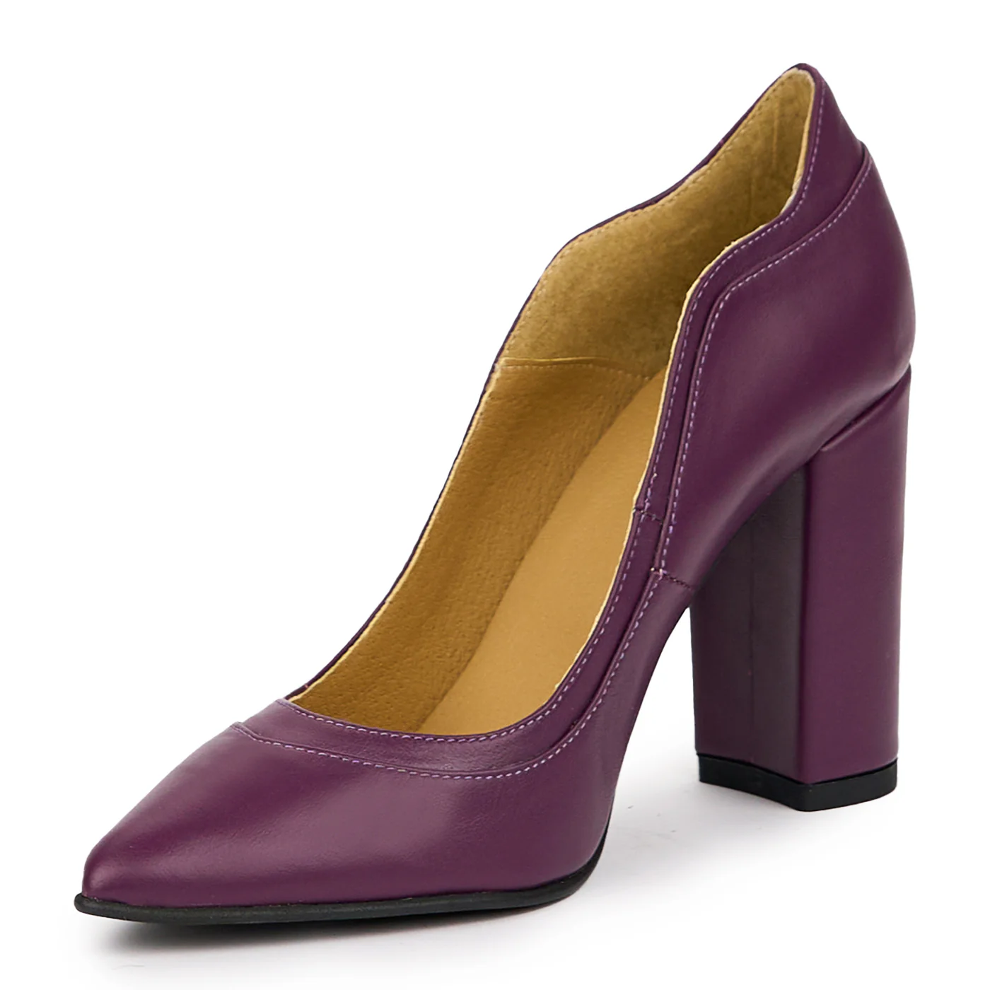 Pantofi dama din piele naturala mov 14020 - Image 3