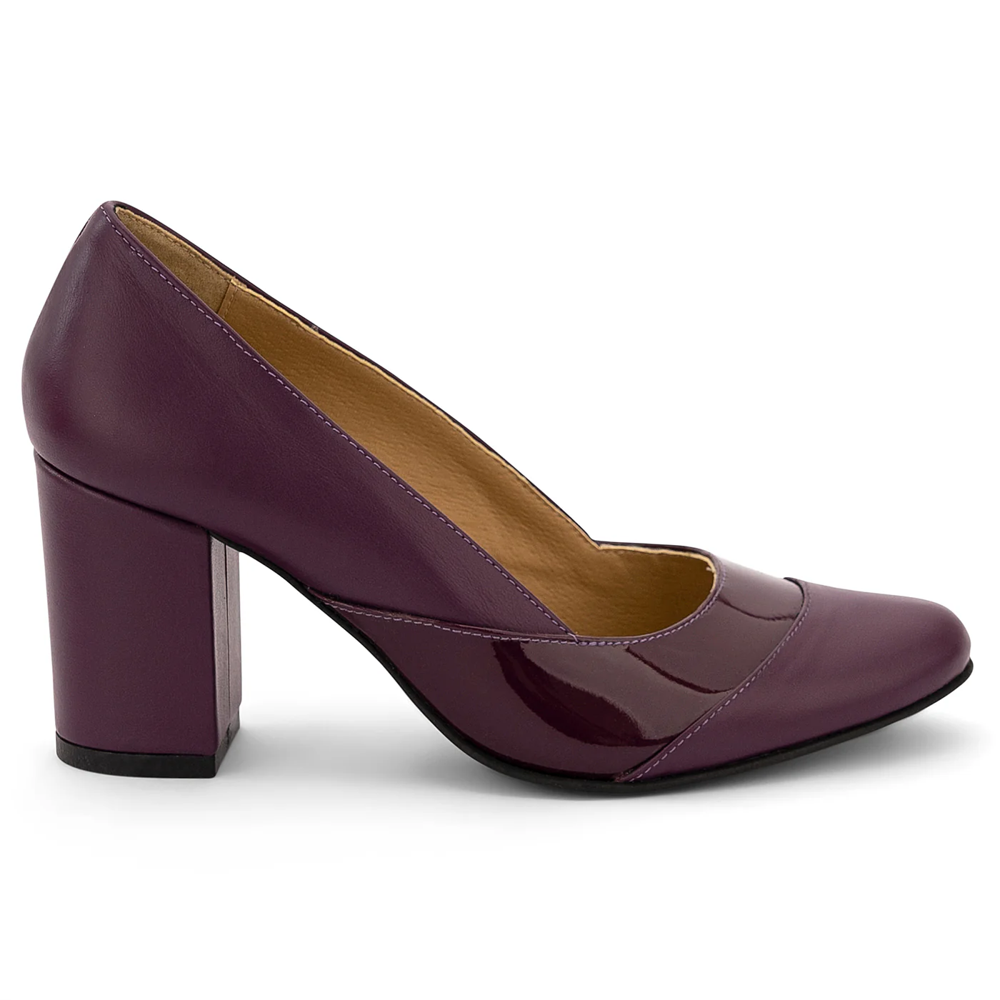 Pantofi dama din piele naturala mov 14103
