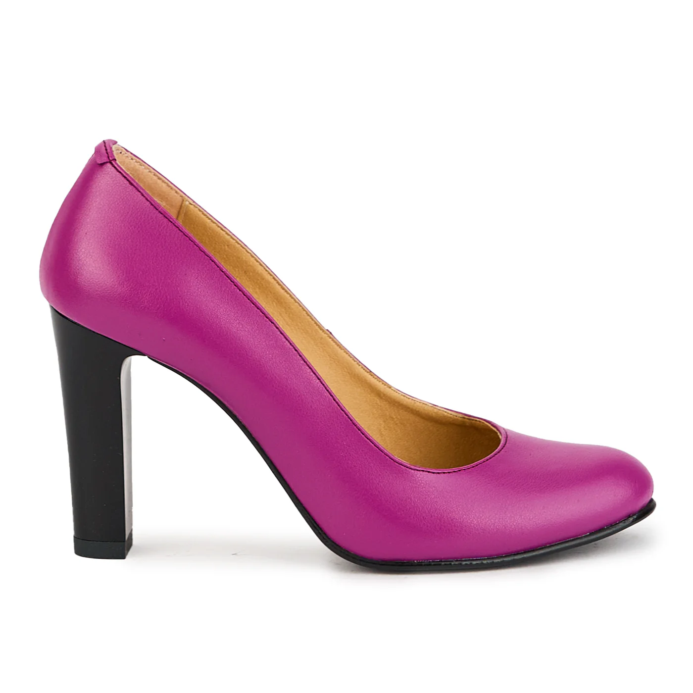 Pantofi dama din piele naturala mov cu toc 9.5 cm 17394