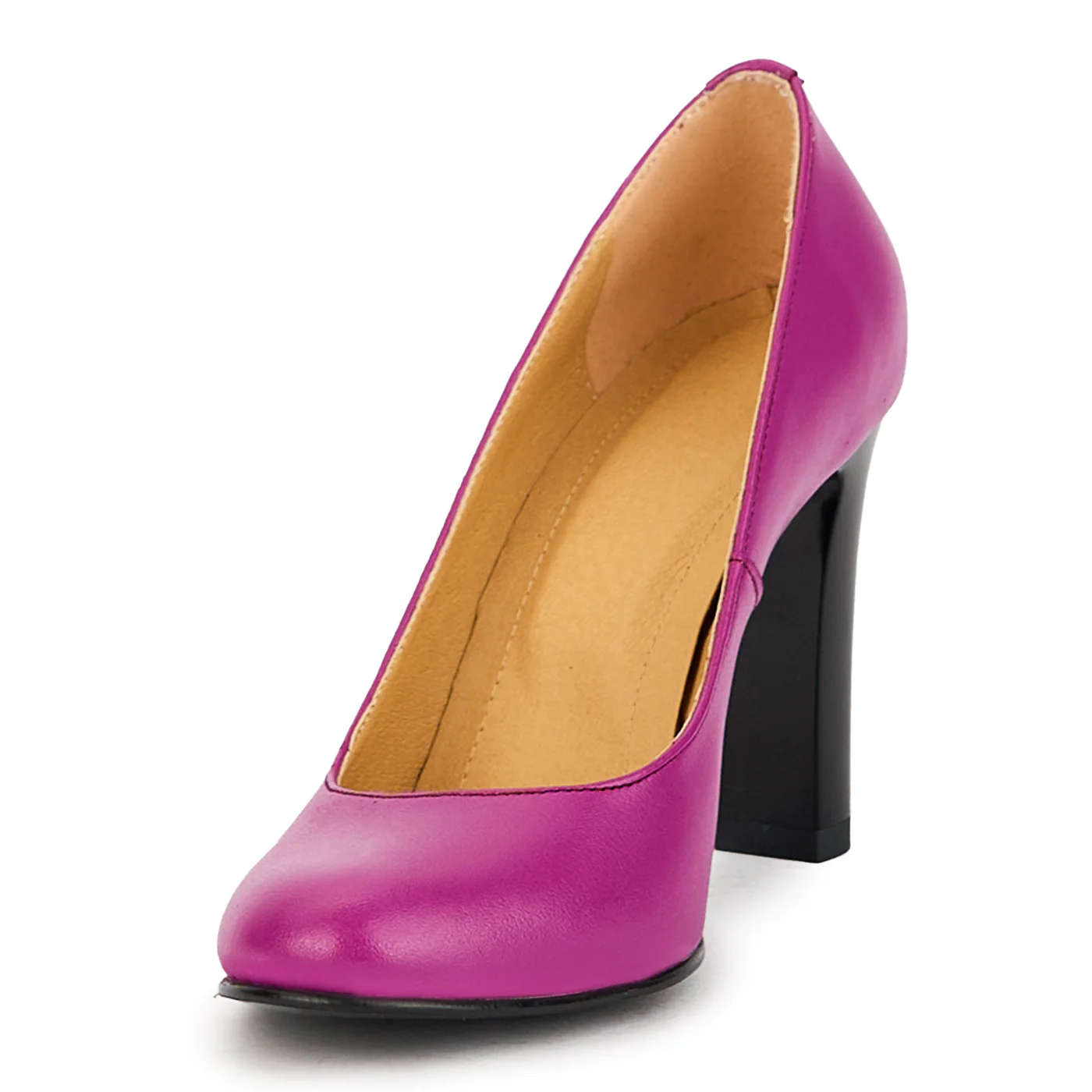 Pantofi dama din piele naturala mov cu toc 9.5 cm 17394 - Image 3