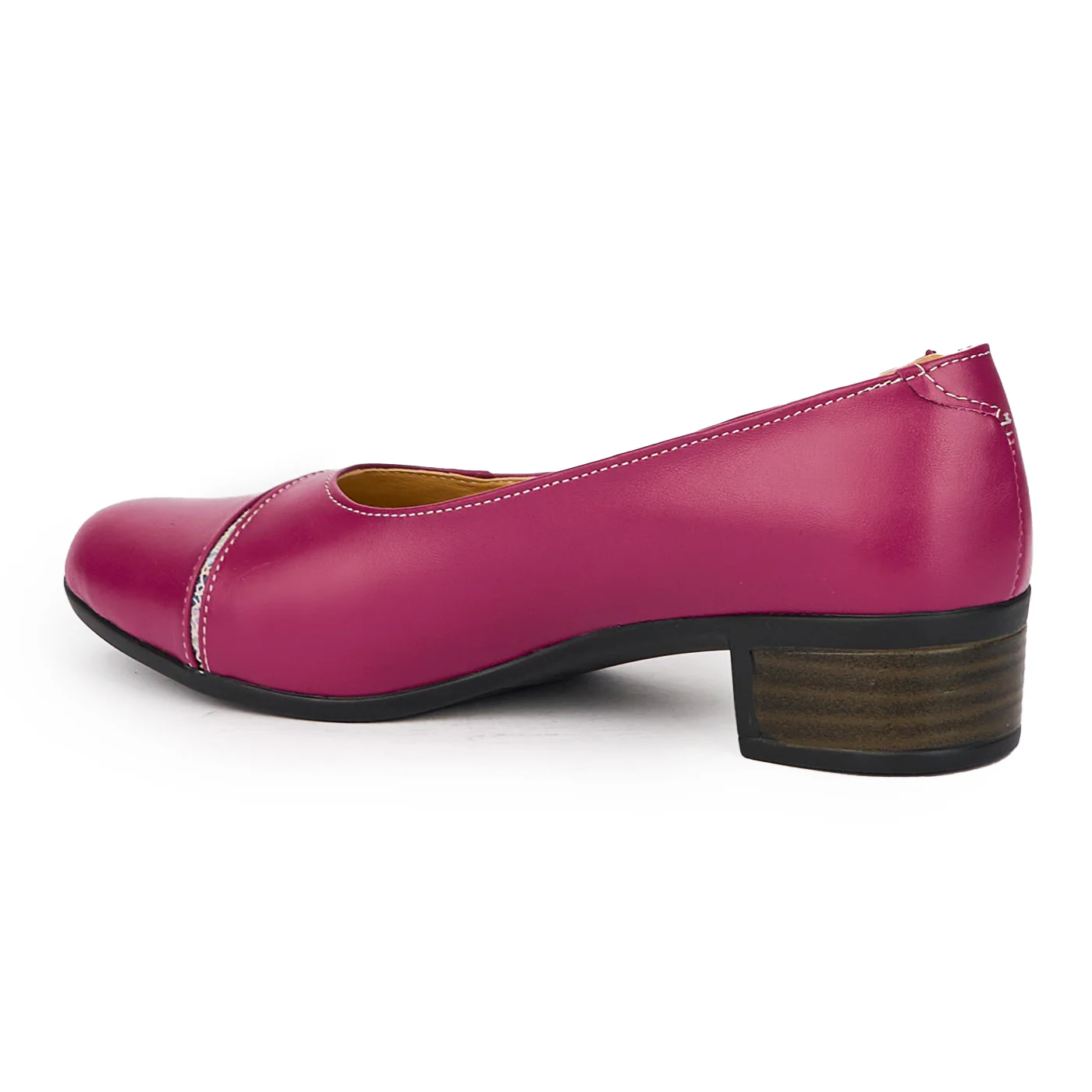 Pantofi dama din piele naturala mov cu toc mic 3.5 cm 15482 - Image 2