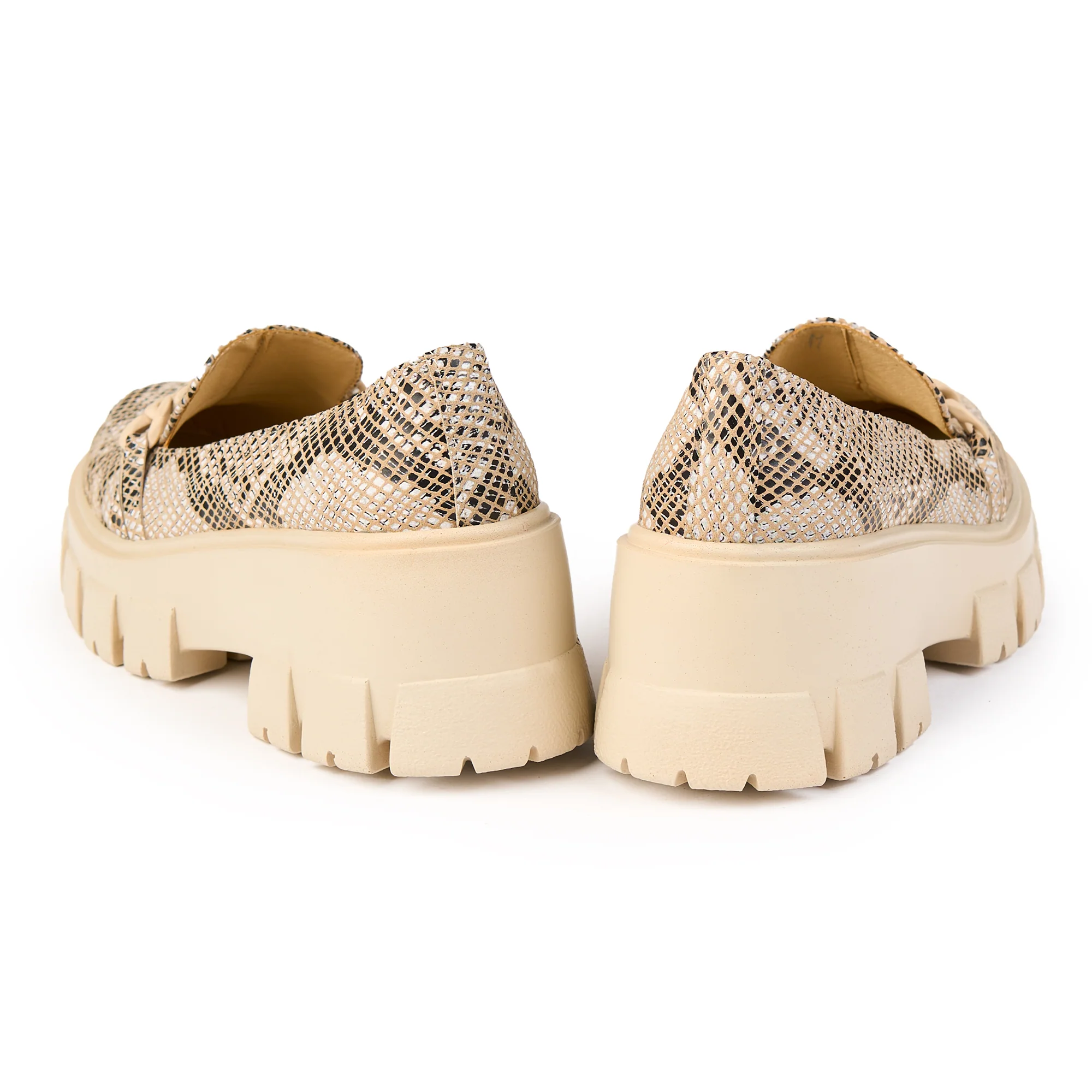 Pantofi dama din piele naturala multicolor cu talpa groasa 14820 - Image 4