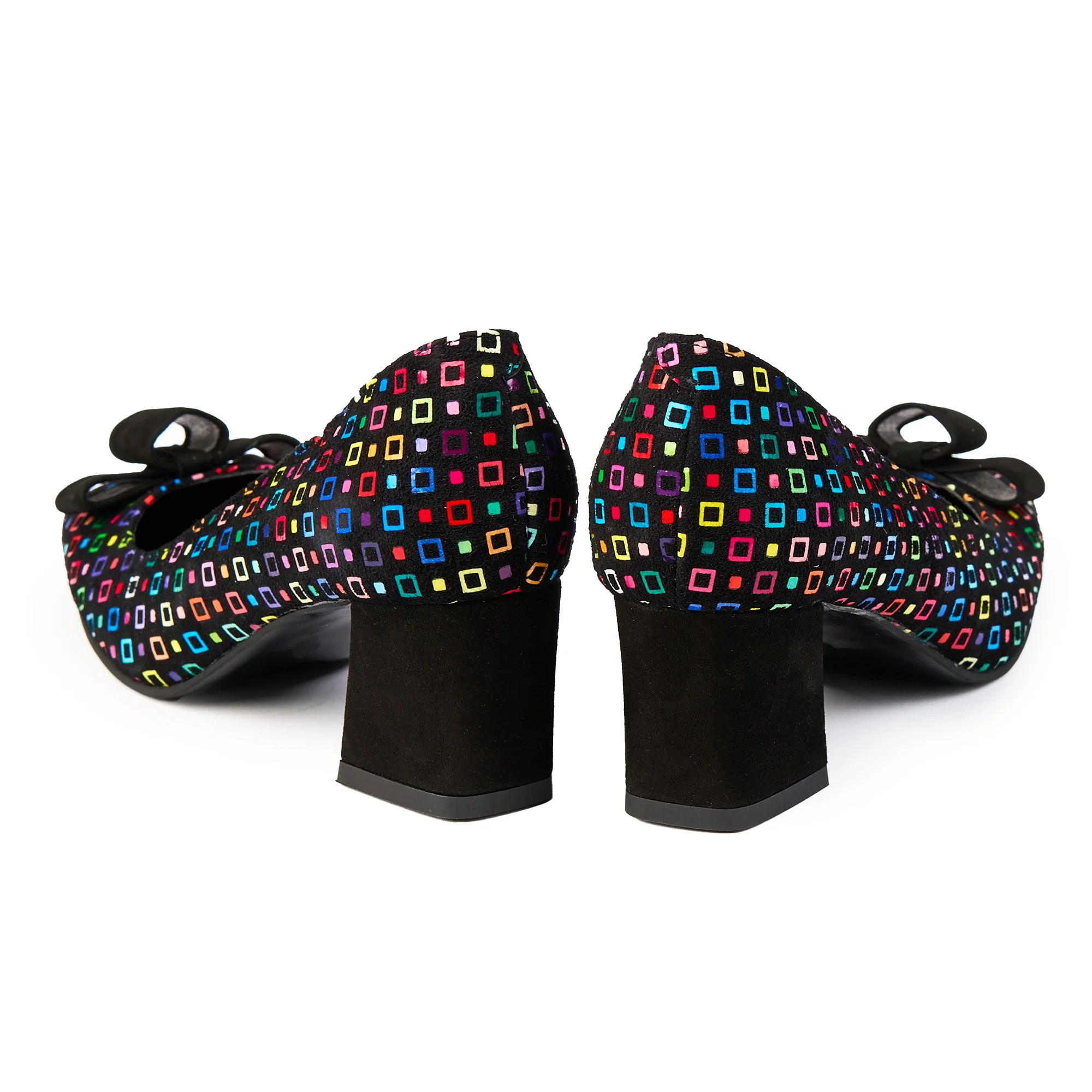 Pantofi dama din piele naturala multicolor cu toc gros 5.5 cm 14826 - Image 4