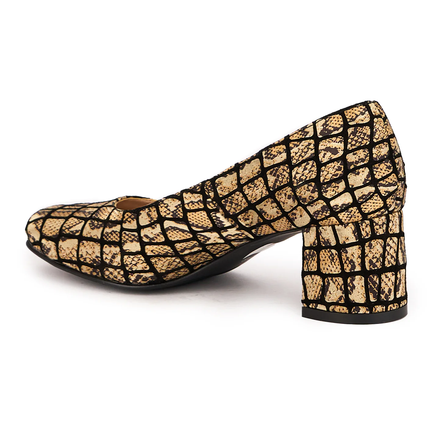 Pantofi dama din piele naturala multicolor cu toc gros 5.5 cm 16611 - Image 2
