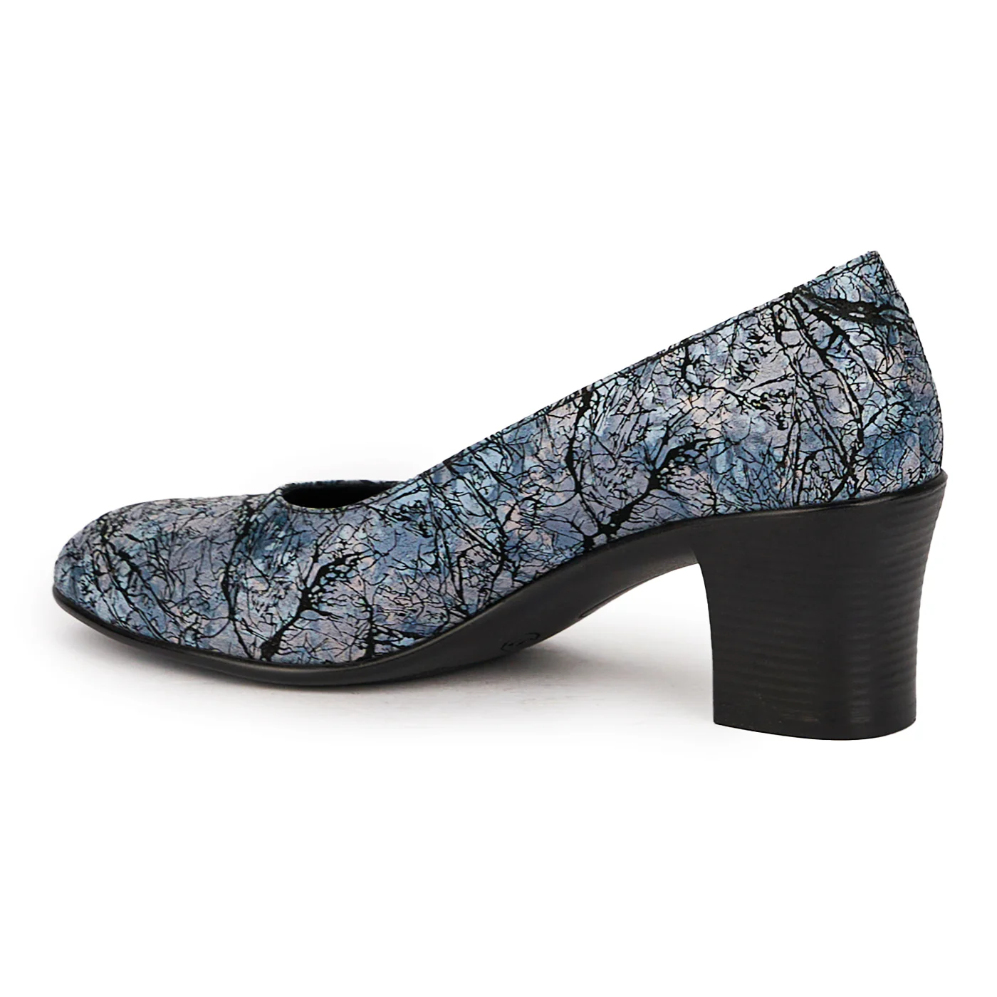 Pantofi dama din piele naturala multicolor cu toc gros 6 cm 16037 - Image 2