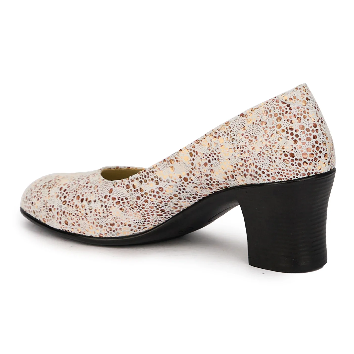Pantofi dama din piele naturala multicolor cu toc gros 6 cm 16049 - Image 2