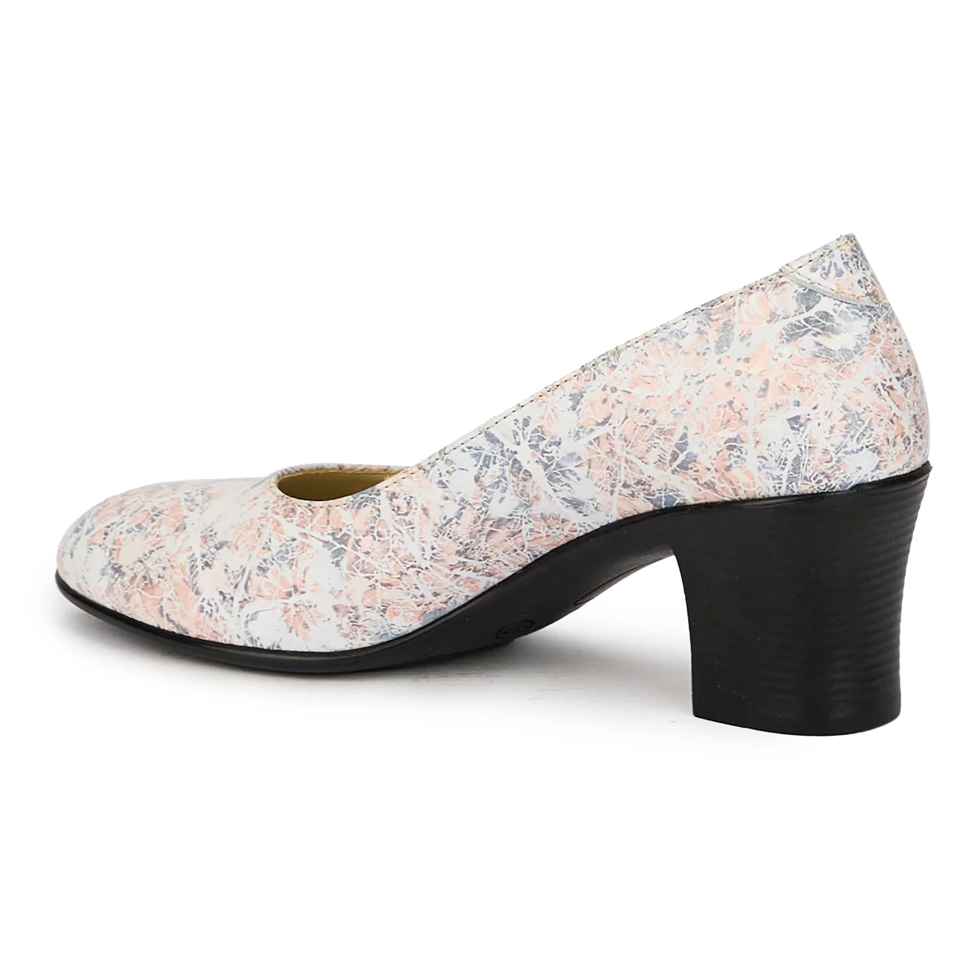 Pantofi dama din piele naturala multicolor cu toc gros 6 cm 16054 - Image 2