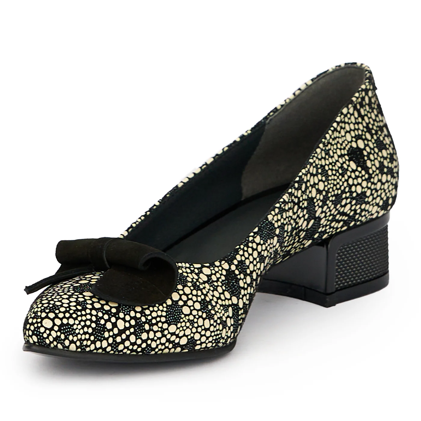 Pantofi dama din piele naturala multicolor cu toc mic 3.5 cm 15253 - Image 3