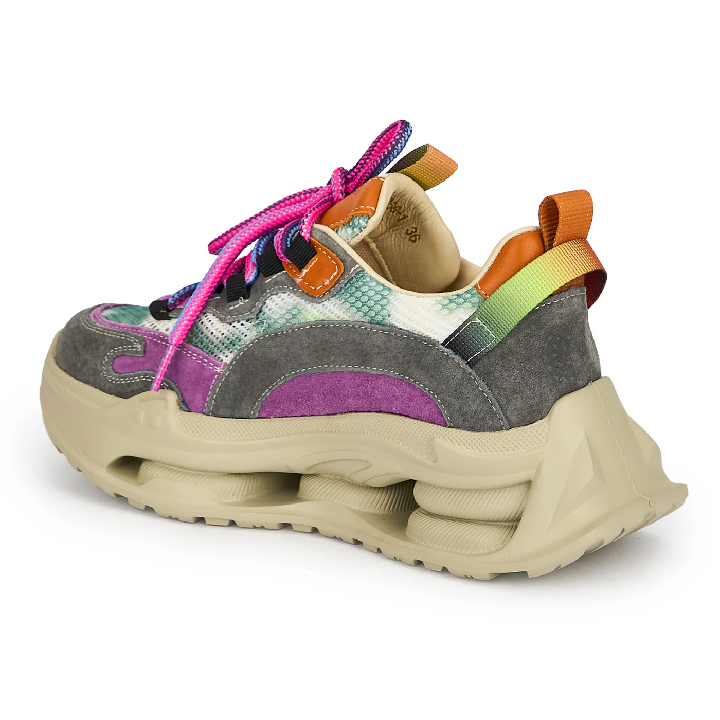 Pantofi dama din piele naturala multicolora 19233 - Image 2