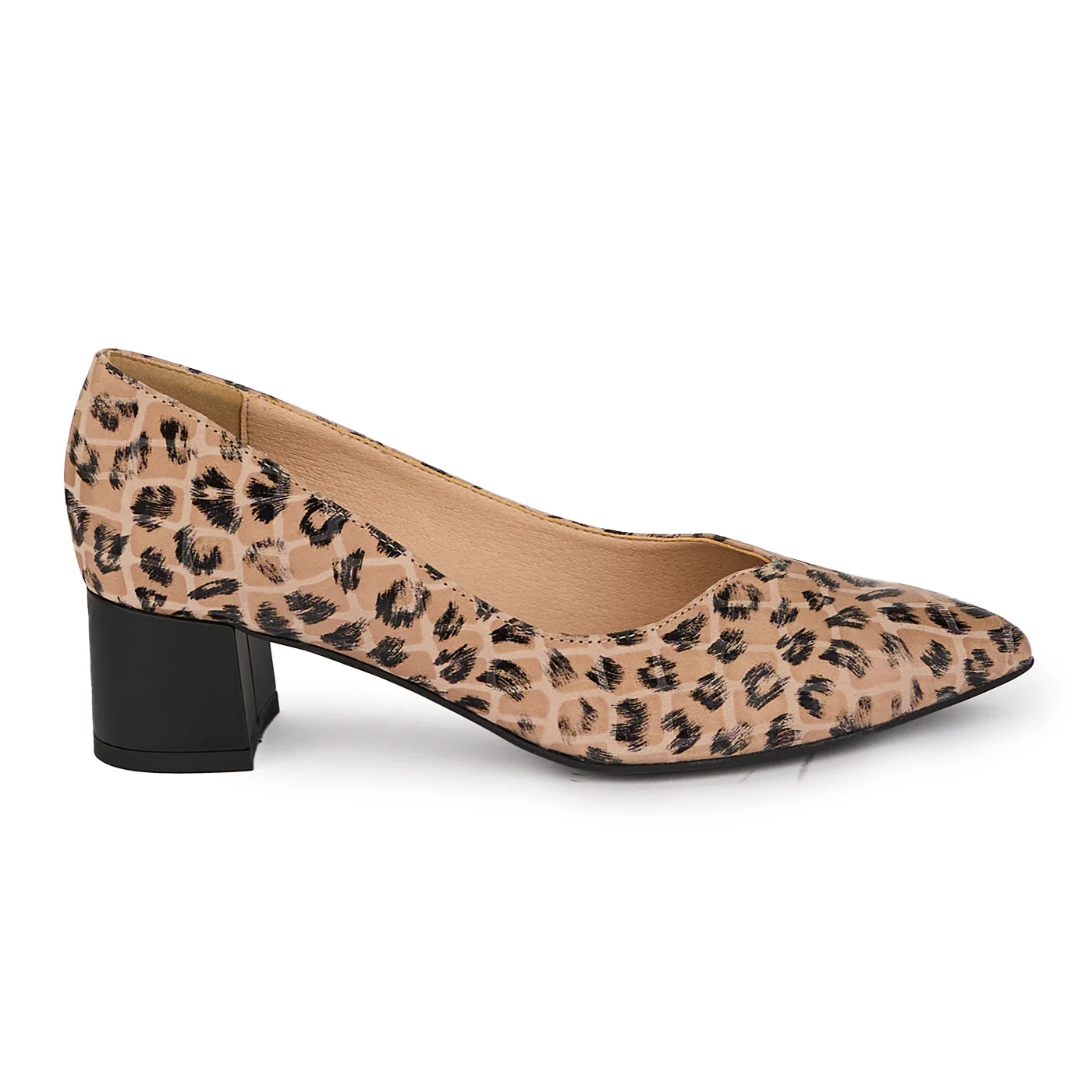 Pantofi dama din piele naturala multicolora cu toc gros 4.5 cm 18119