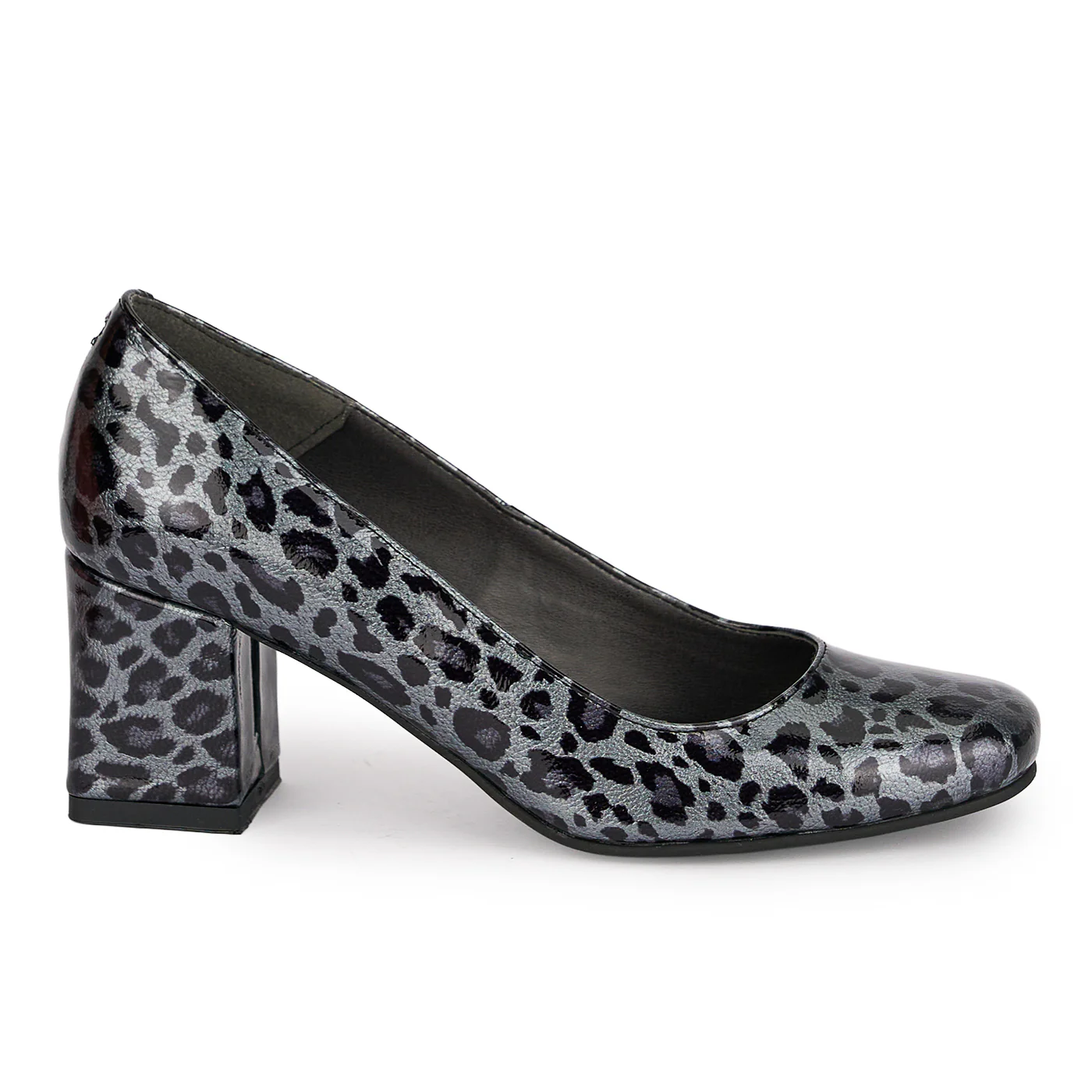 Pantofi dama din piele naturala multicolora cu toc gros 6.5 cm 18876