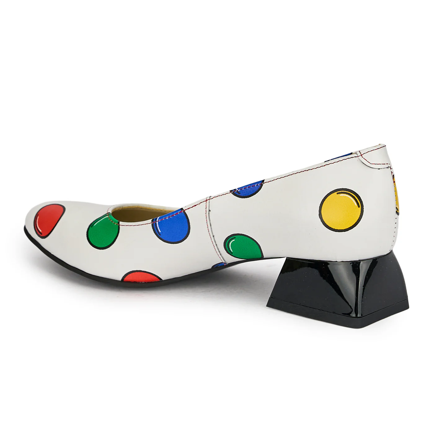 Pantofi dama din piele naturala multicolora cu toc mic 3.5 cm 18987 - Image 2