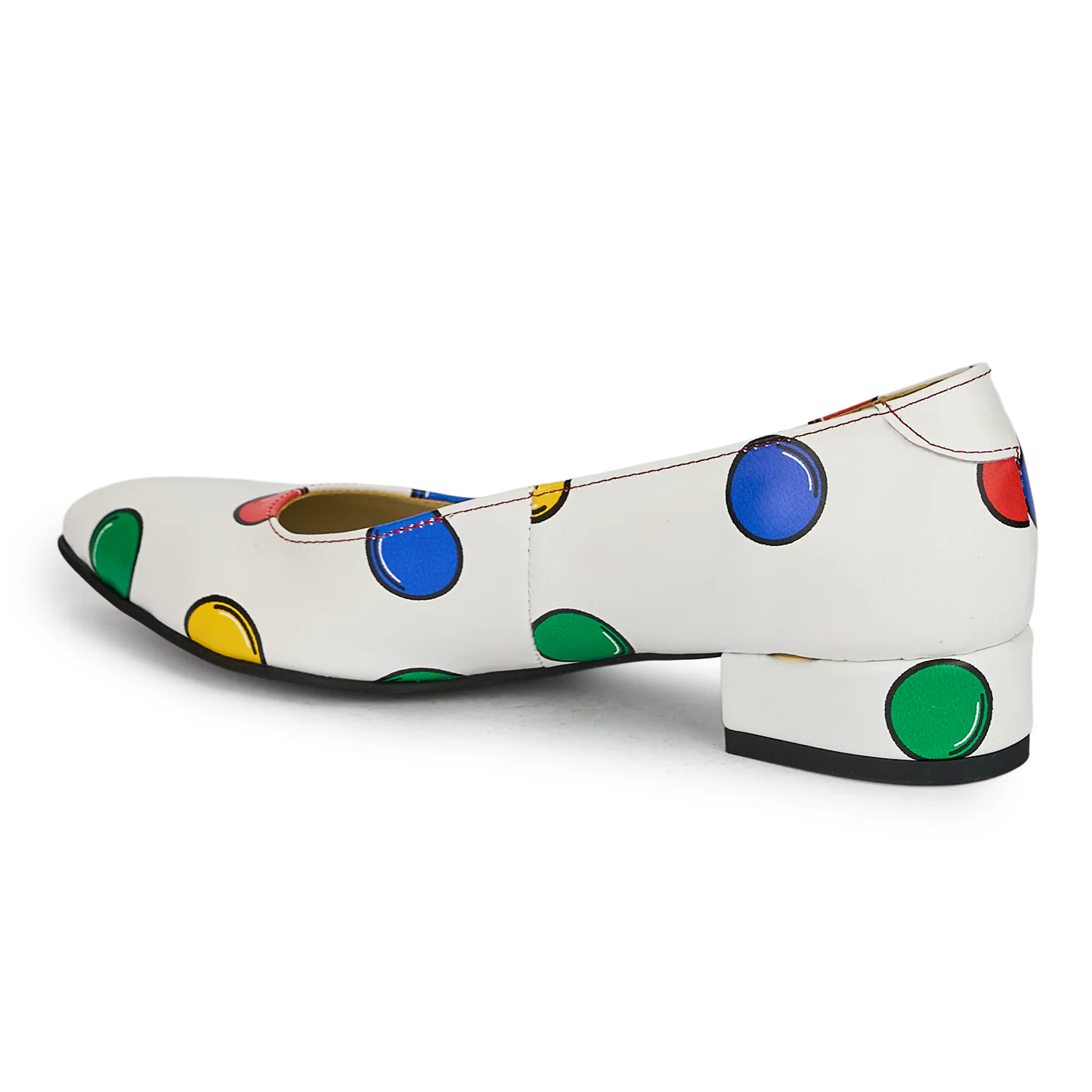 Pantofi dama din piele naturala multicolora cu toc mic 3 cm 18986 - Image 2