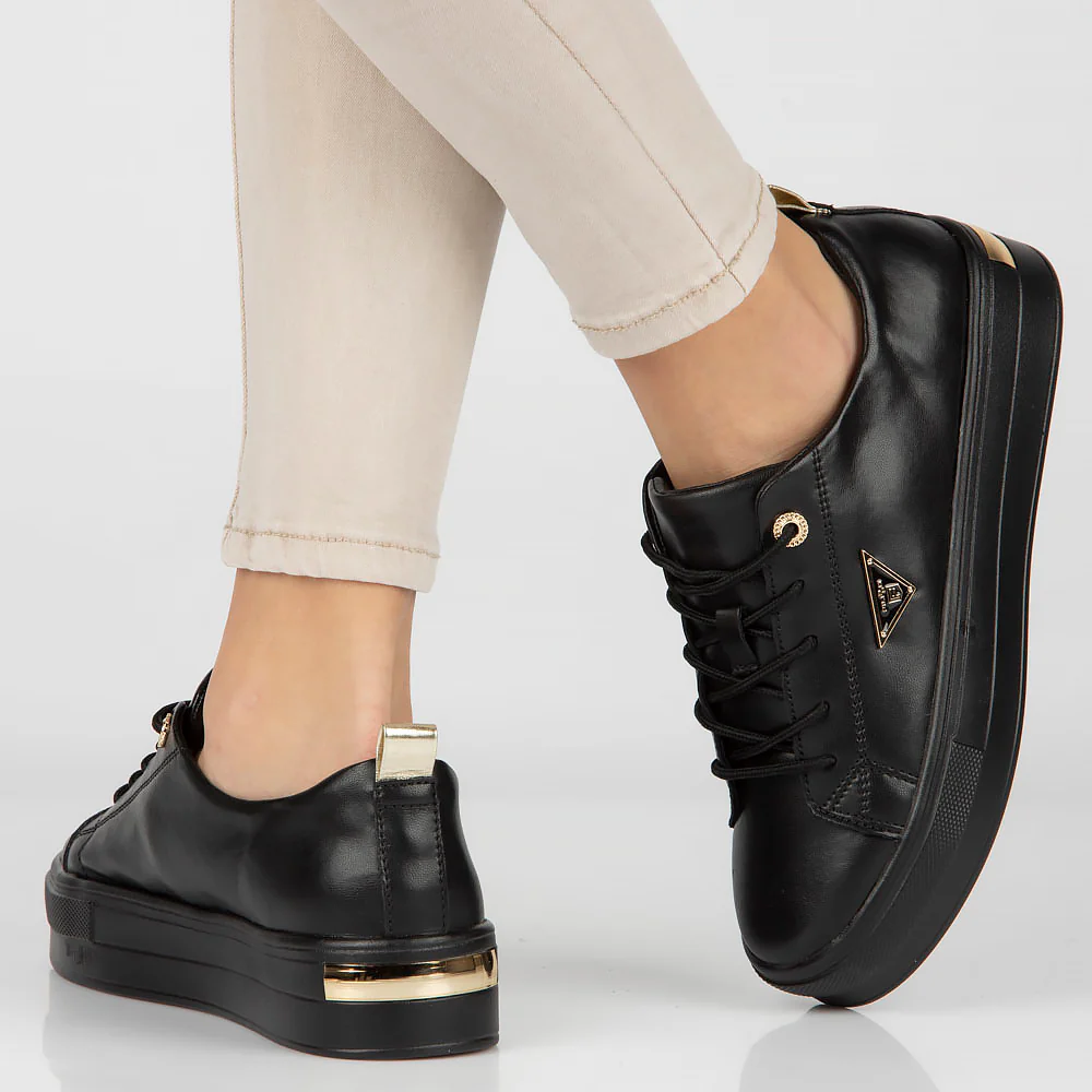 Pantofi sport dama din piele naturala neagra 13006 - Image 6