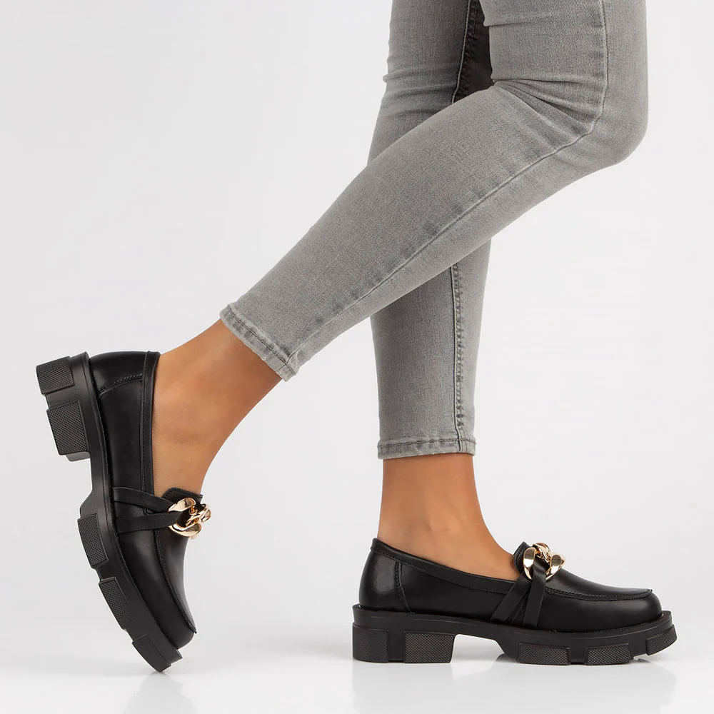 Pantofi dama din piele naturala neagra 13022 - Image 2