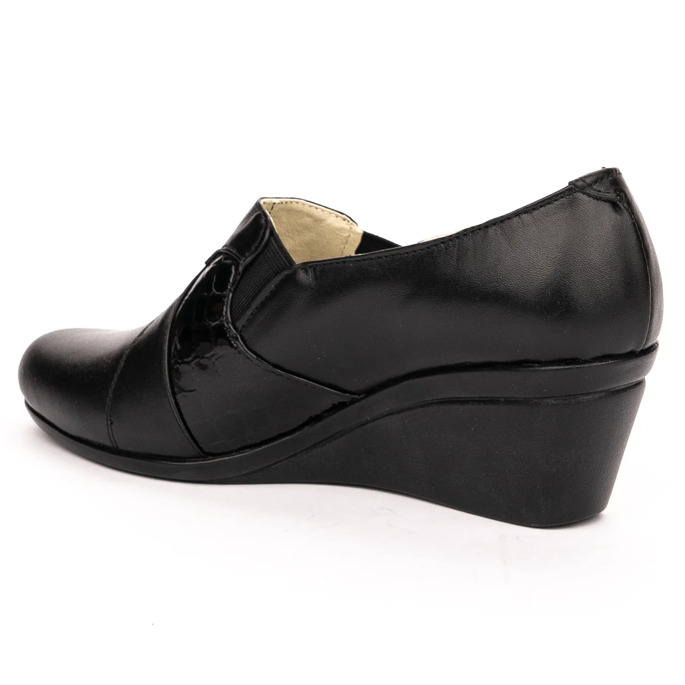 Pantofi dama din piele naturala neagra 13173 - Image 2