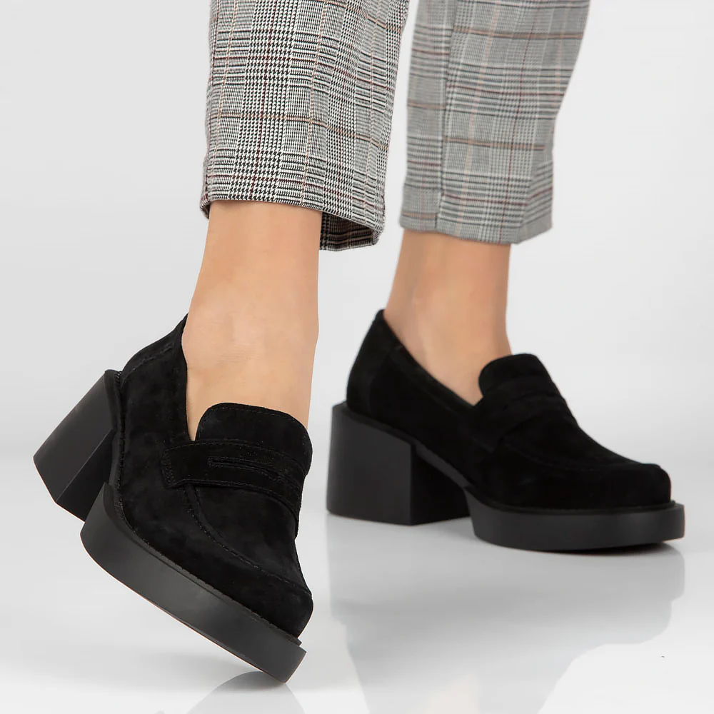 Pantofi dama din piele naturala neagra 13483 - Image 2