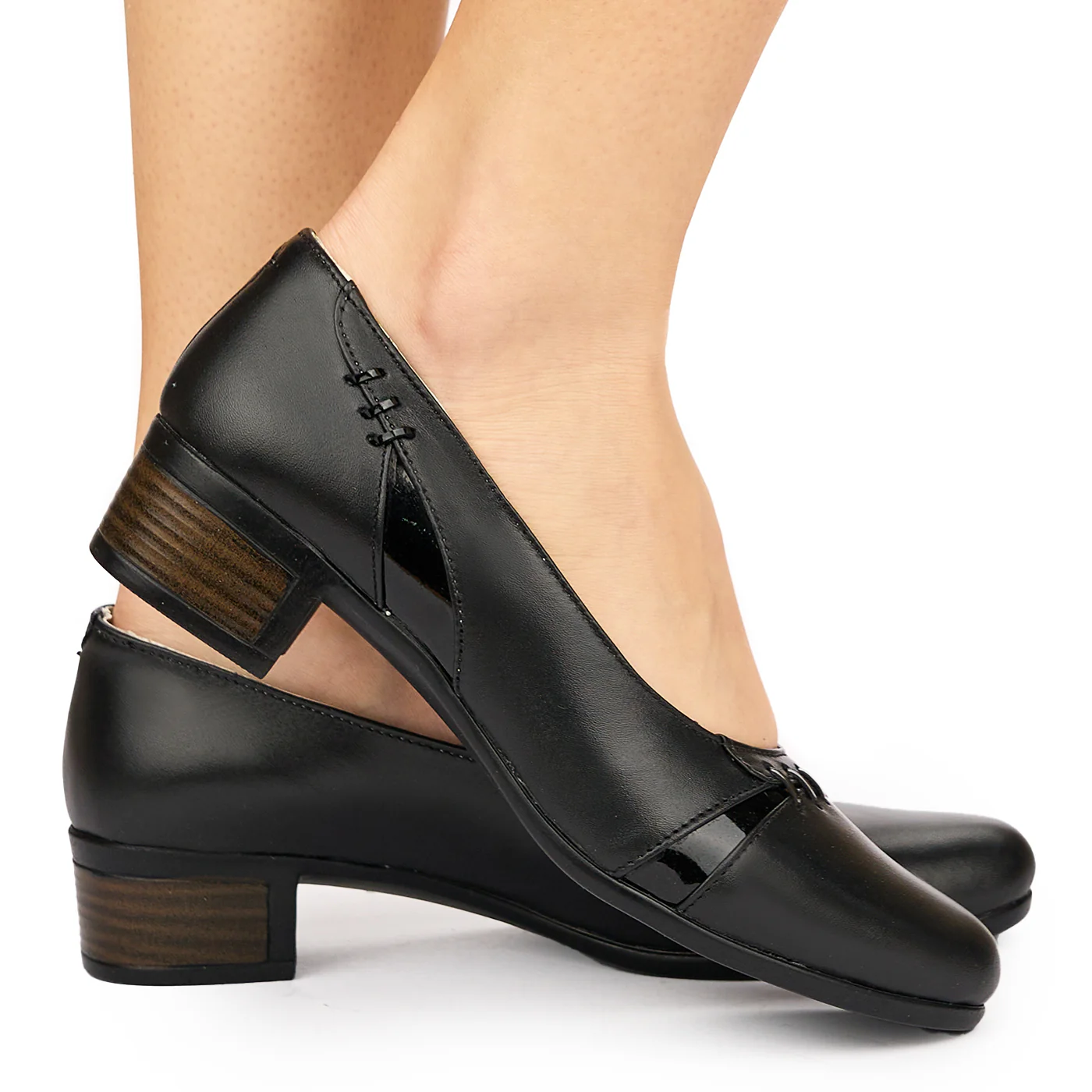 Pantofi dama din piele naturala neagra 1790
