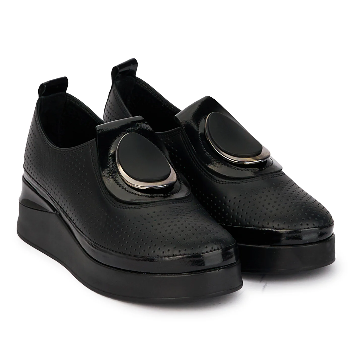Pantofi dama din piele naturala neagra 18309 - Image 4