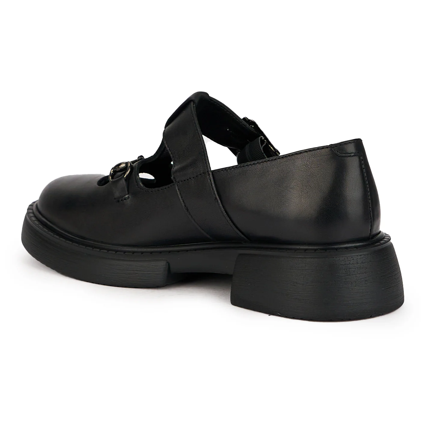 Pantofi dama din piele naturala neagra cu bareta pe glezna 16077 - Image 2