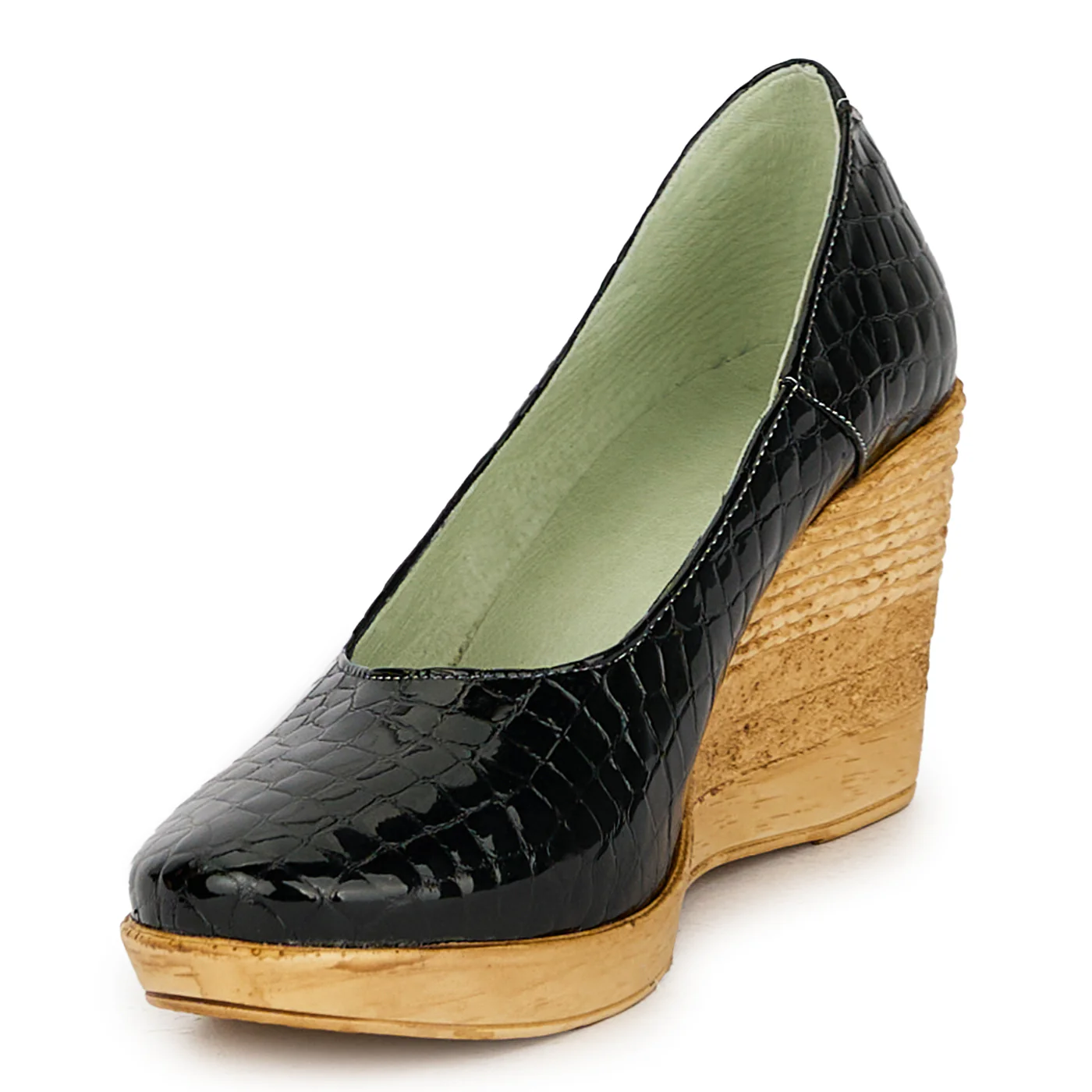Pantofi dama din piele naturala neagra cu platforma 17554 - Image 3