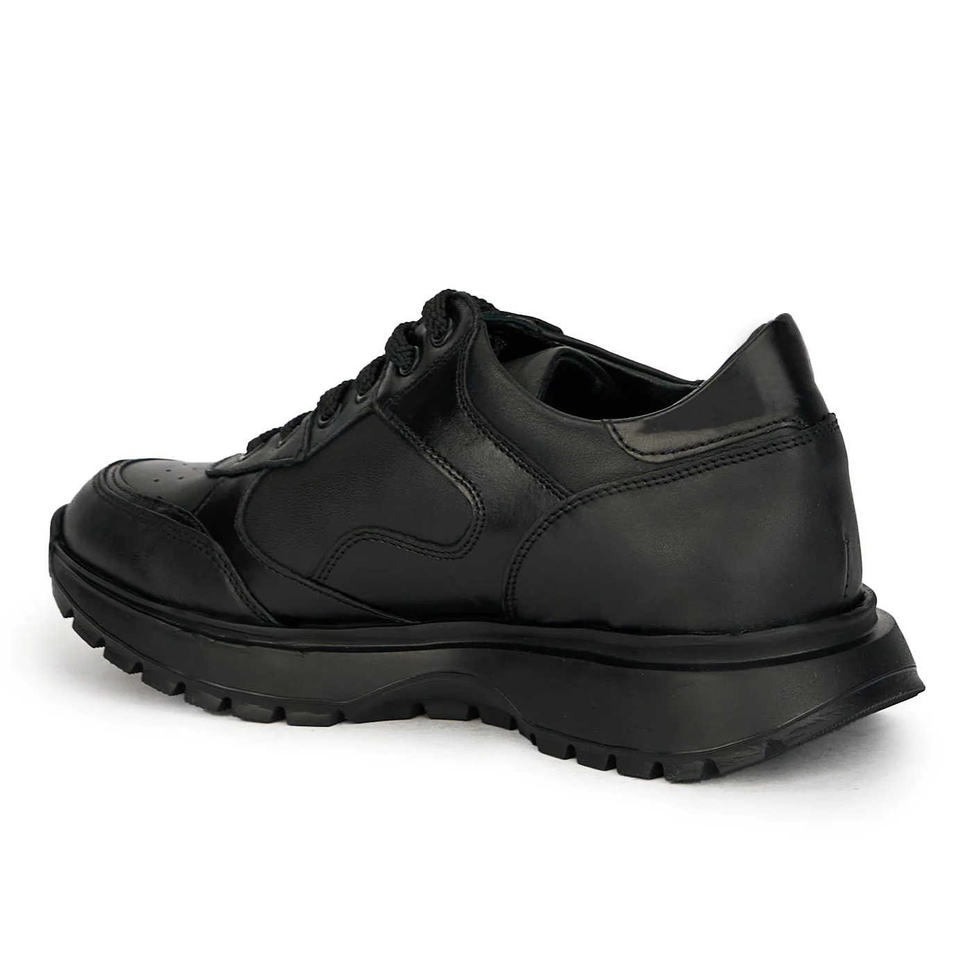 Pantofi dama din piele naturala neagra cu siret 17649 - Image 2