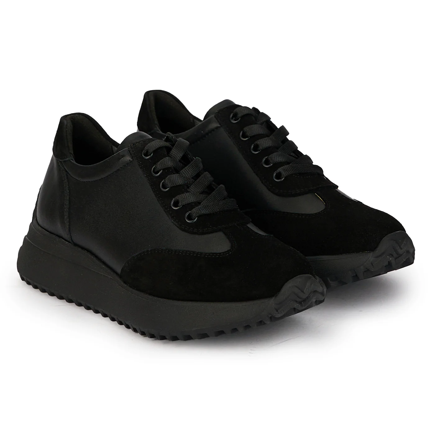 Pantofi dama din piele naturala neagra cu siret 18082 - Image 4