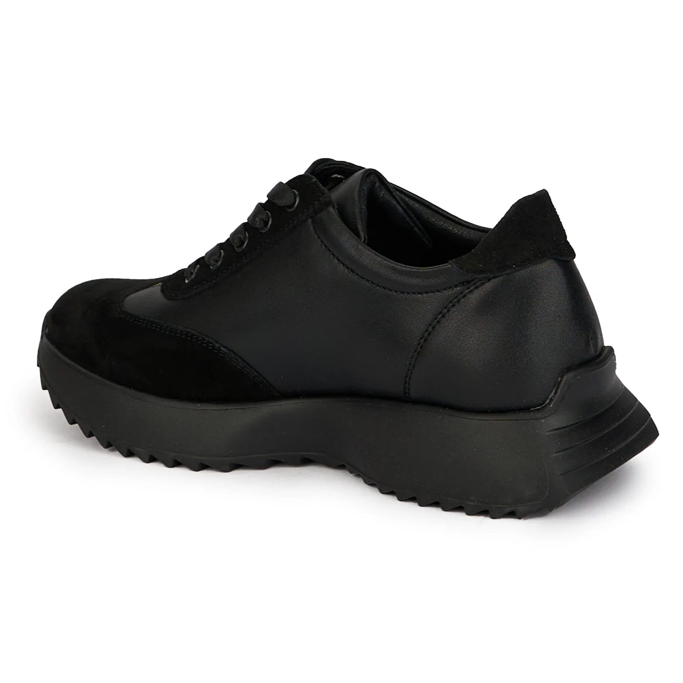 Pantofi dama din piele naturala neagra cu siret 18084 - Image 2