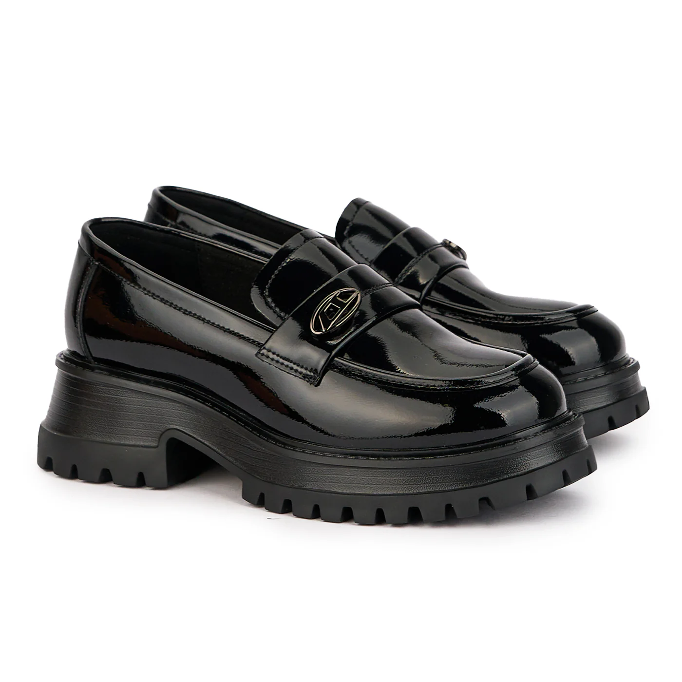 Pantofi dama din piele naturala neagra cu talpa inalta 16993 - Image 4