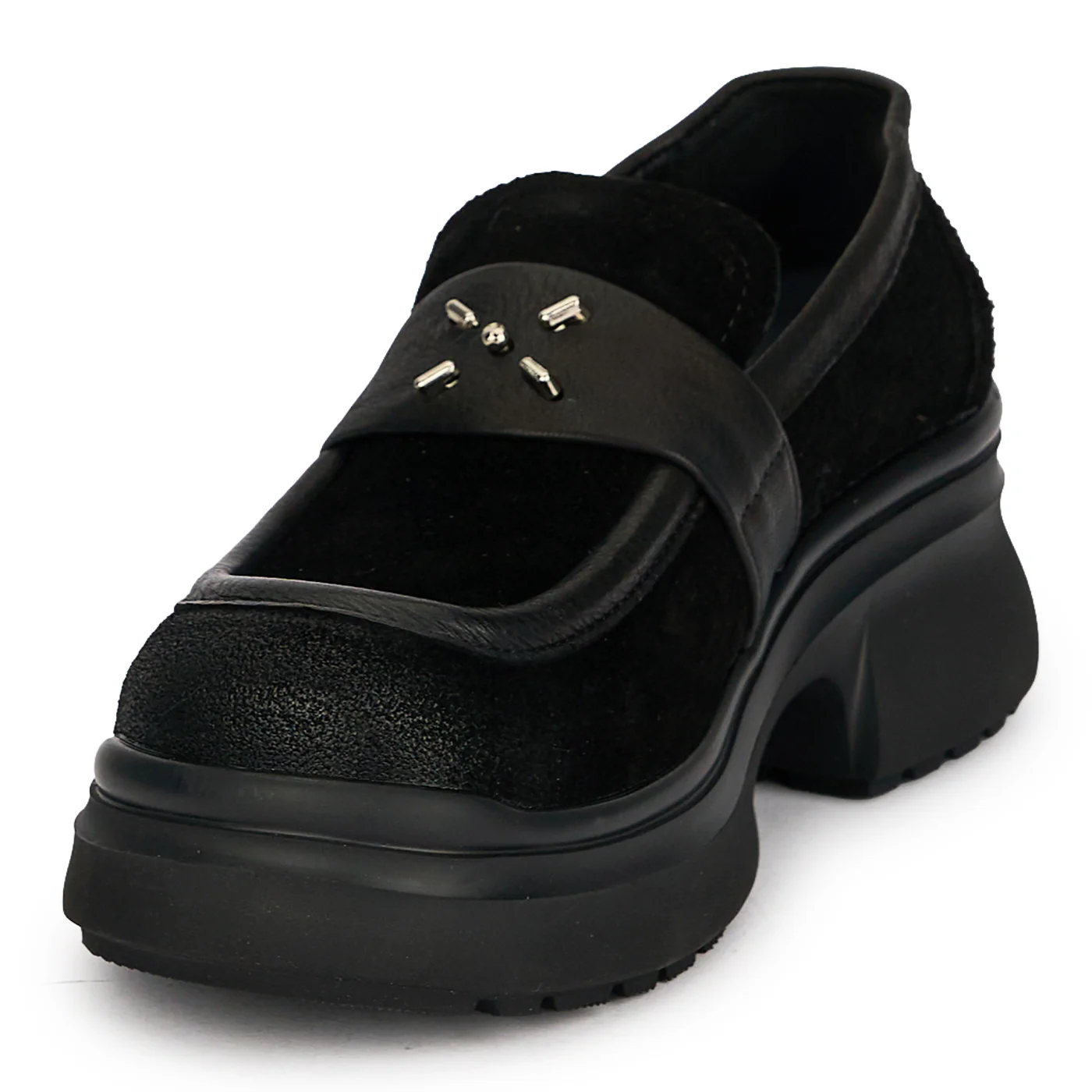 Pantofi dama din piele naturala neagra cu talpa inalta 5.5 cm 19507 - Image 3