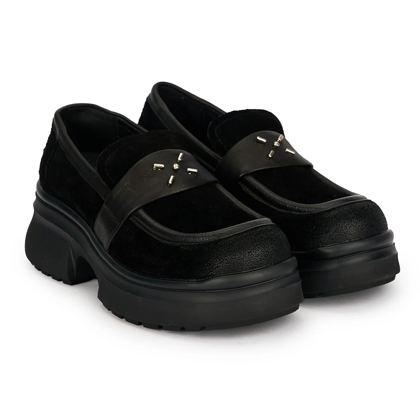 Pantofi dama din piele naturala neagra cu talpa inalta 5.5 cm 19507 - Image 4