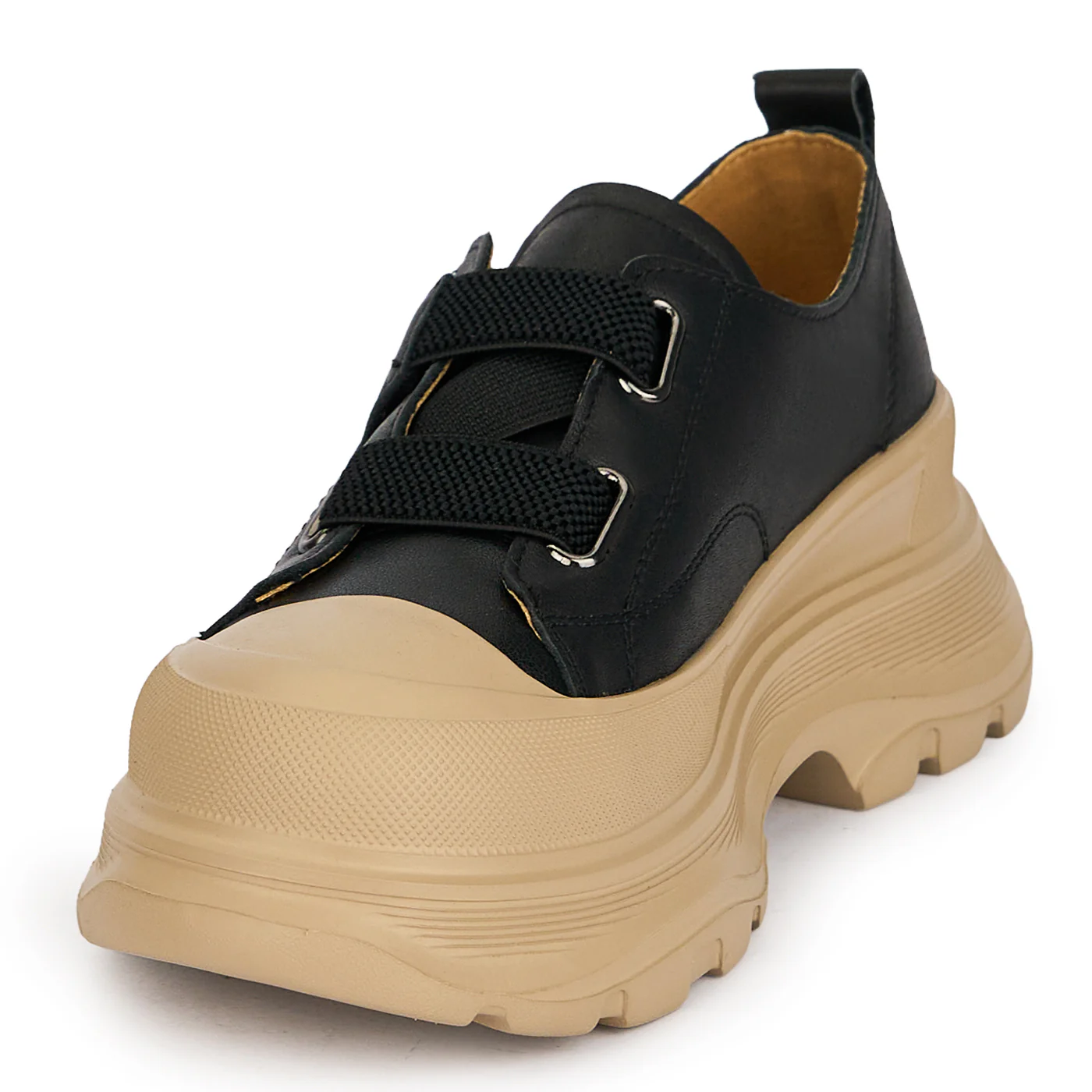 Pantofi dama din piele naturala neagra cu talpa inalta 5.5 cm 19518 - Image 3