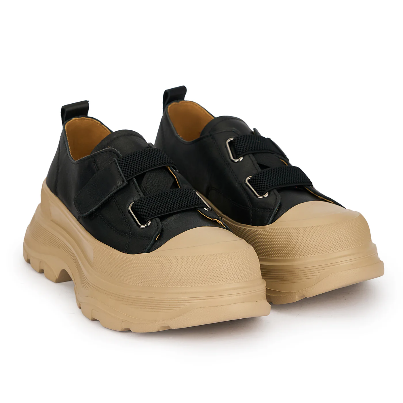 Pantofi dama din piele naturala neagra cu talpa inalta 5.5 cm 19518 - Image 4