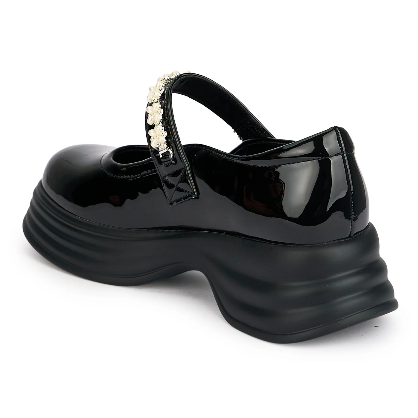 Pantofi dama din piele naturala neagra cu talpa inalta 5 cm 19596 - Image 2