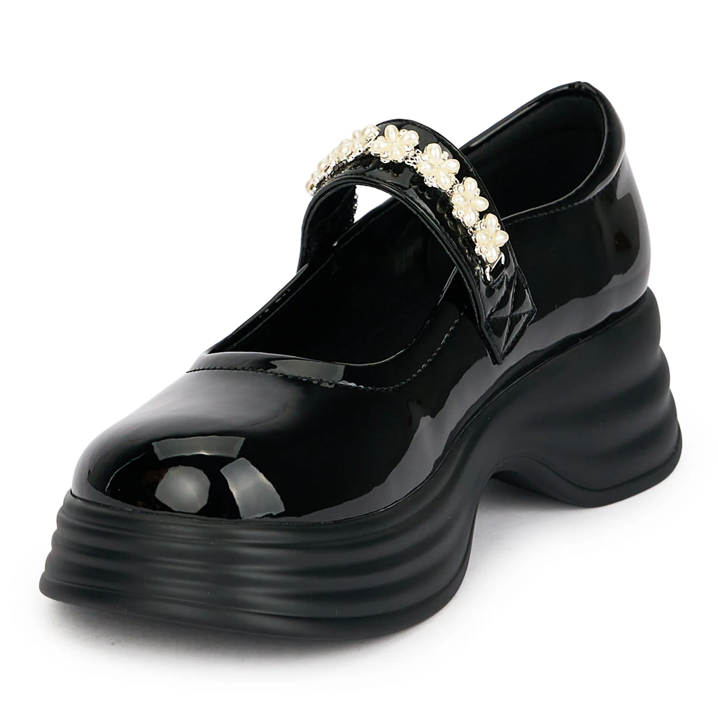 Pantofi dama din piele naturala neagra cu talpa inalta 5 cm 19596 - Image 3