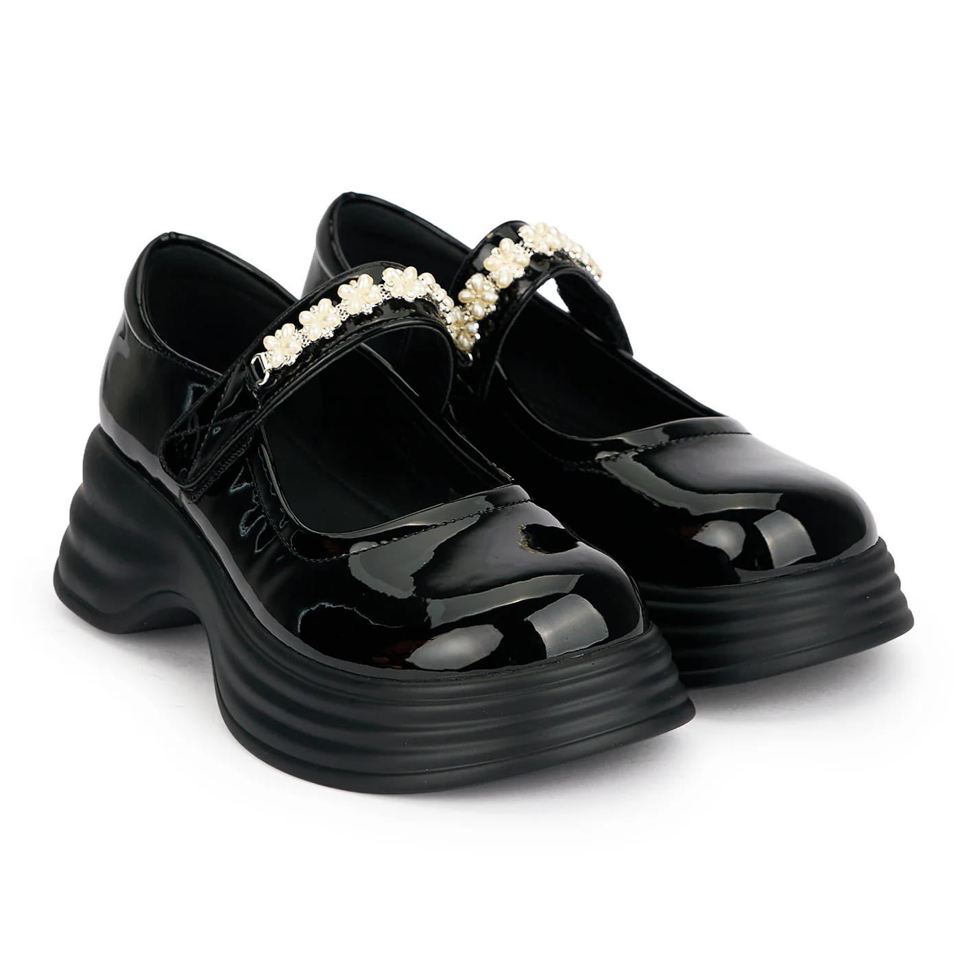 Pantofi dama din piele naturala neagra cu talpa inalta 5 cm 19596 - Image 4
