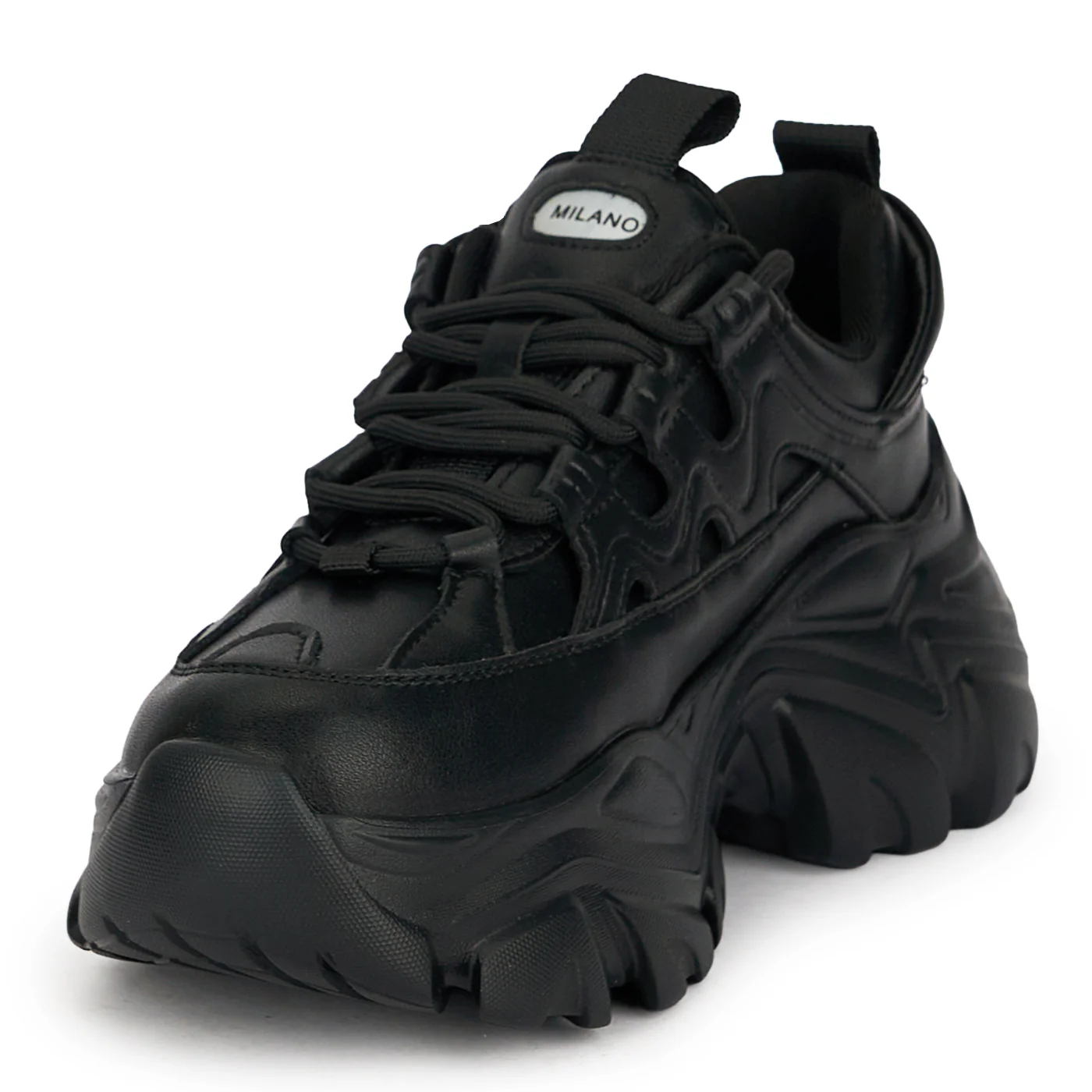 Pantofi dama din piele naturala neagra cu talpa inalta 7 cm 19059 - Image 3