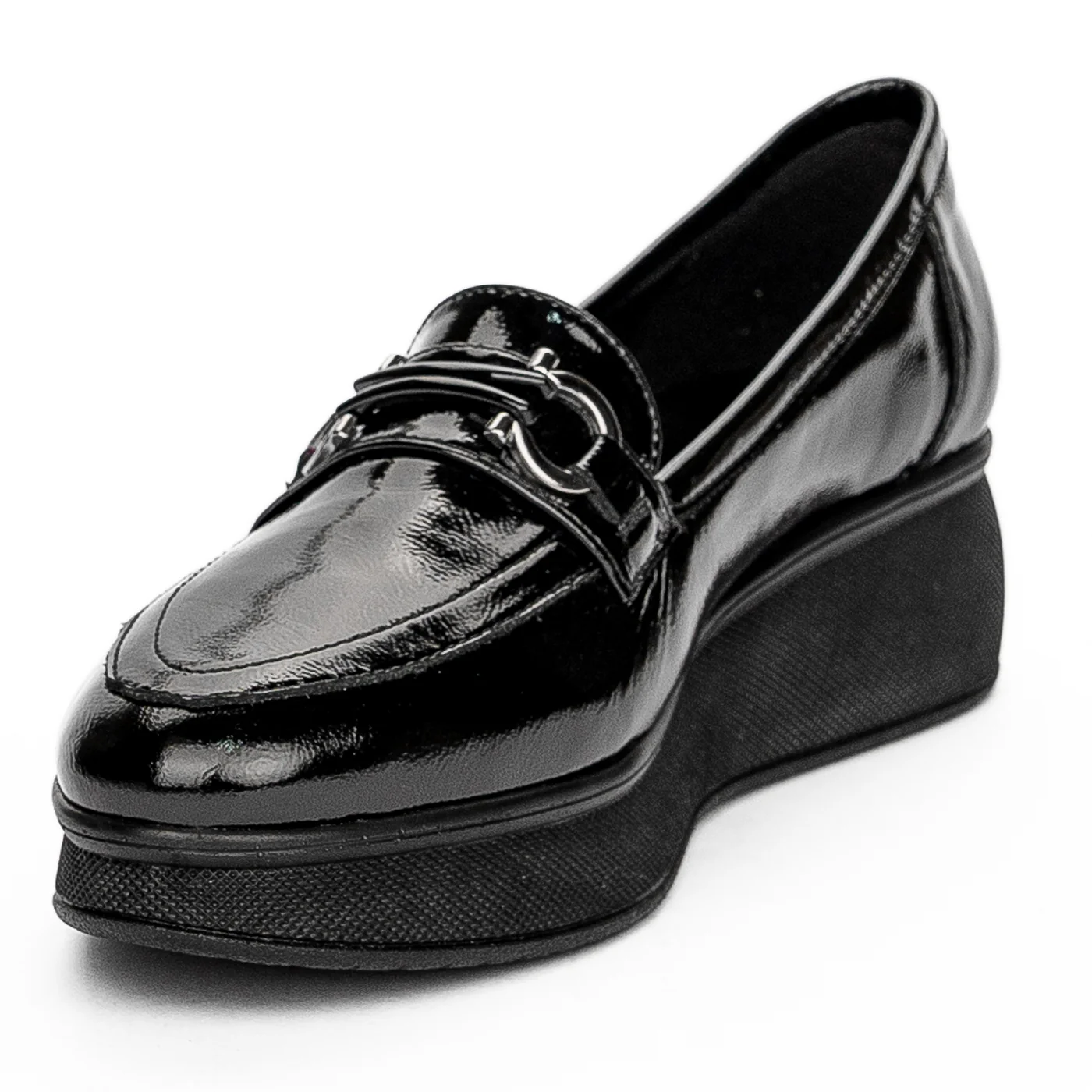 Pantofi dama din piele naturala neagra cu talpa ortopedica 13263 - Image 3