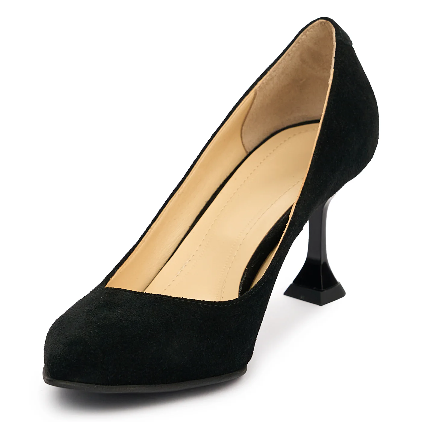 Pantofi dama din piele naturala neagra cu toc de 7cm 13118 - Image 3