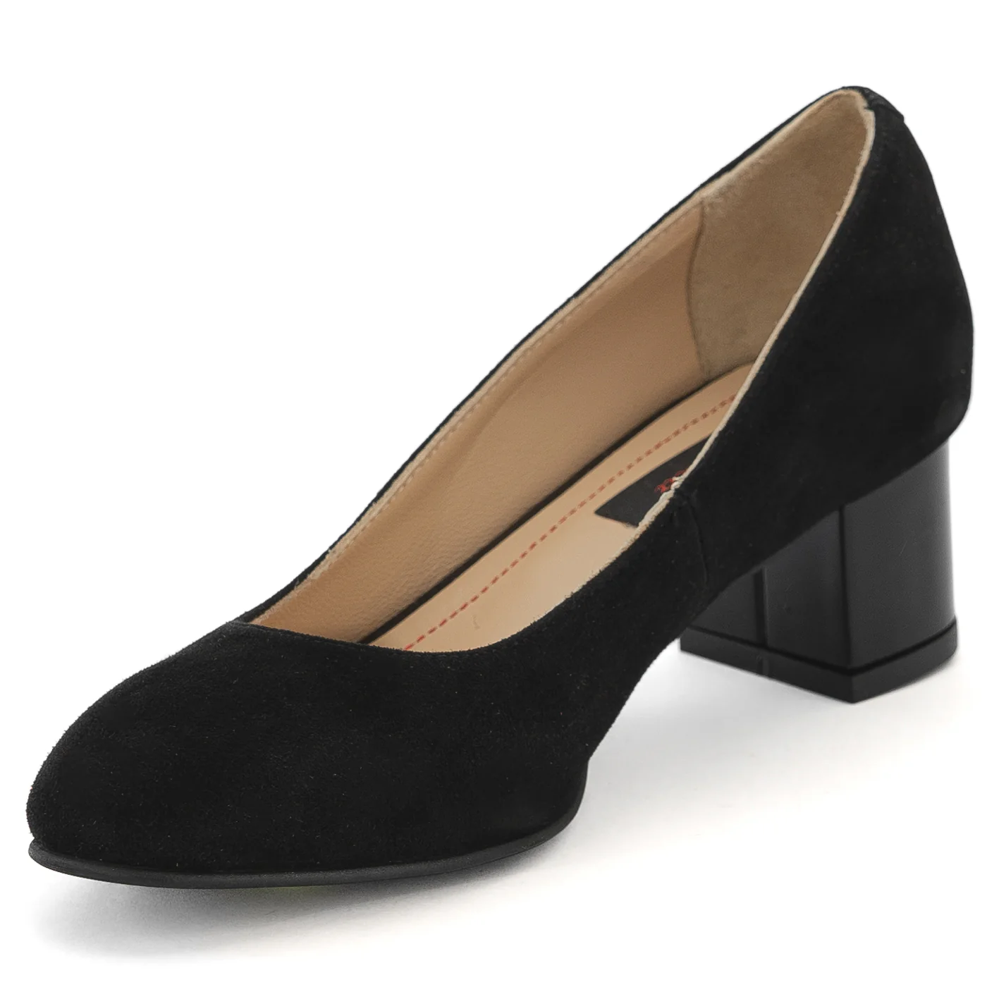 Pantofi dama din piele naturala neagra cu toc gros 13974 - Image 3