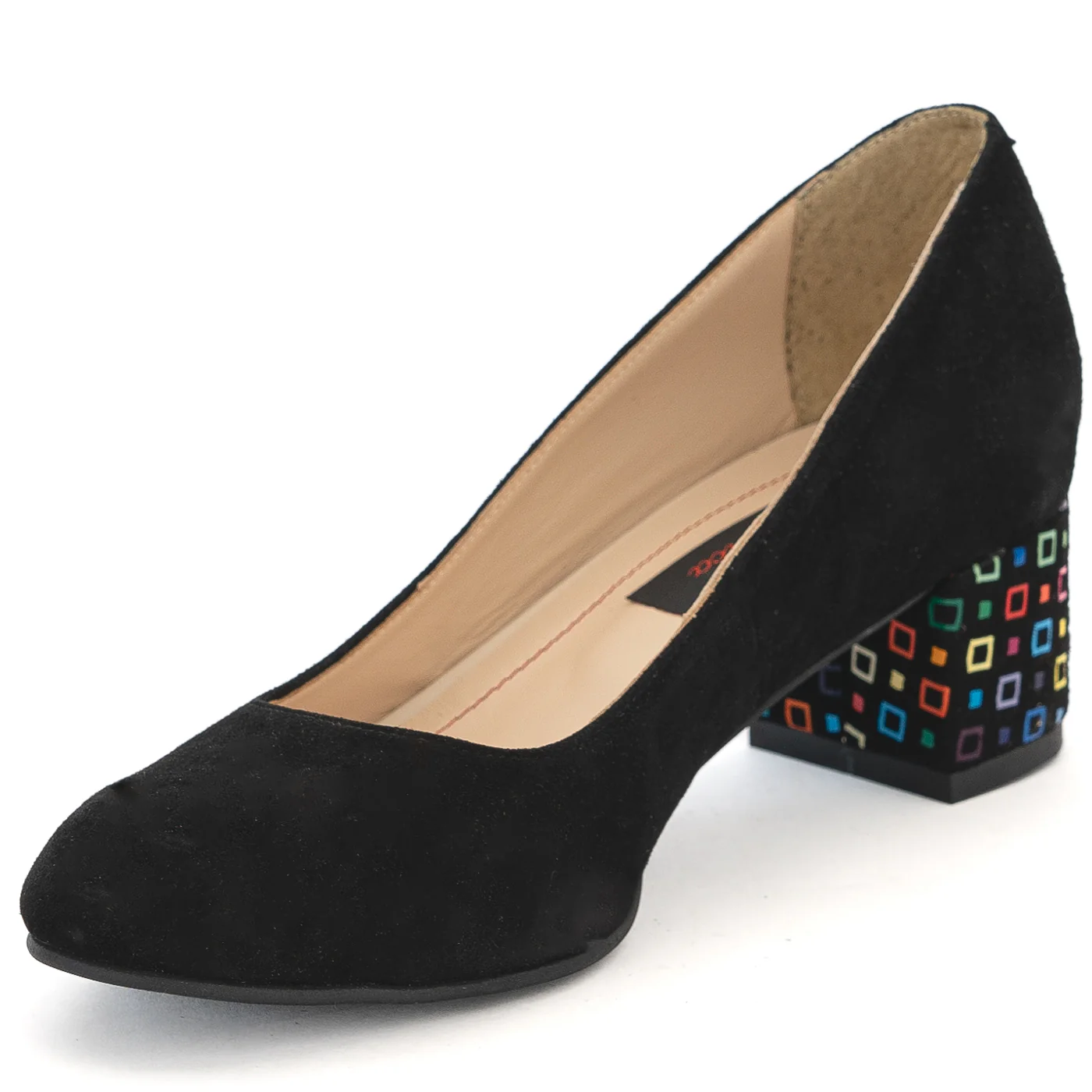 Pantofi dama din piele naturala neagra cu toc gros 13997 - Image 3