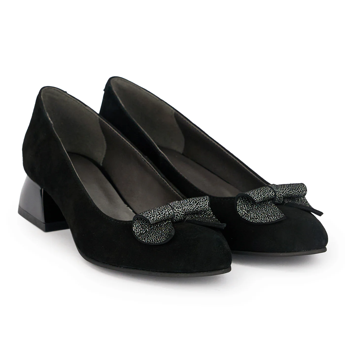 Pantofi dama din piele naturala neagra cu toc gros 3.5 cm 18902 - Image 4