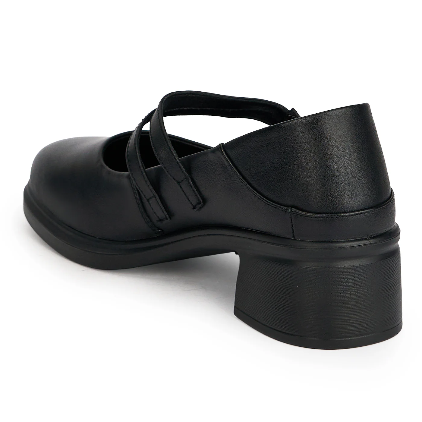 Pantofi dama din piele naturala neagra cu toc gros 4.5 cm 19586 - Image 2