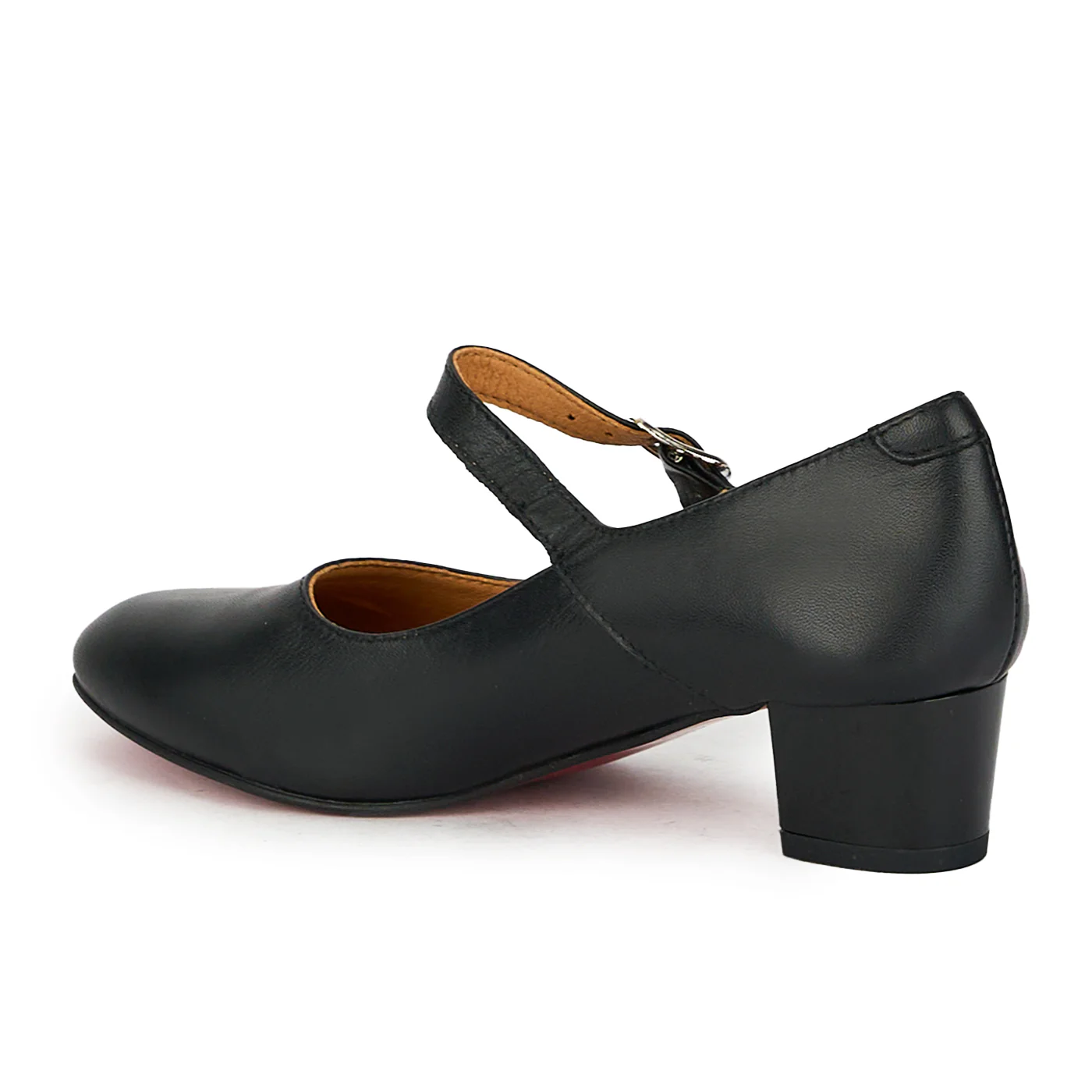 Pantofi dama din piele naturala neagra cu toc gros 4 cm 17574 - Image 2