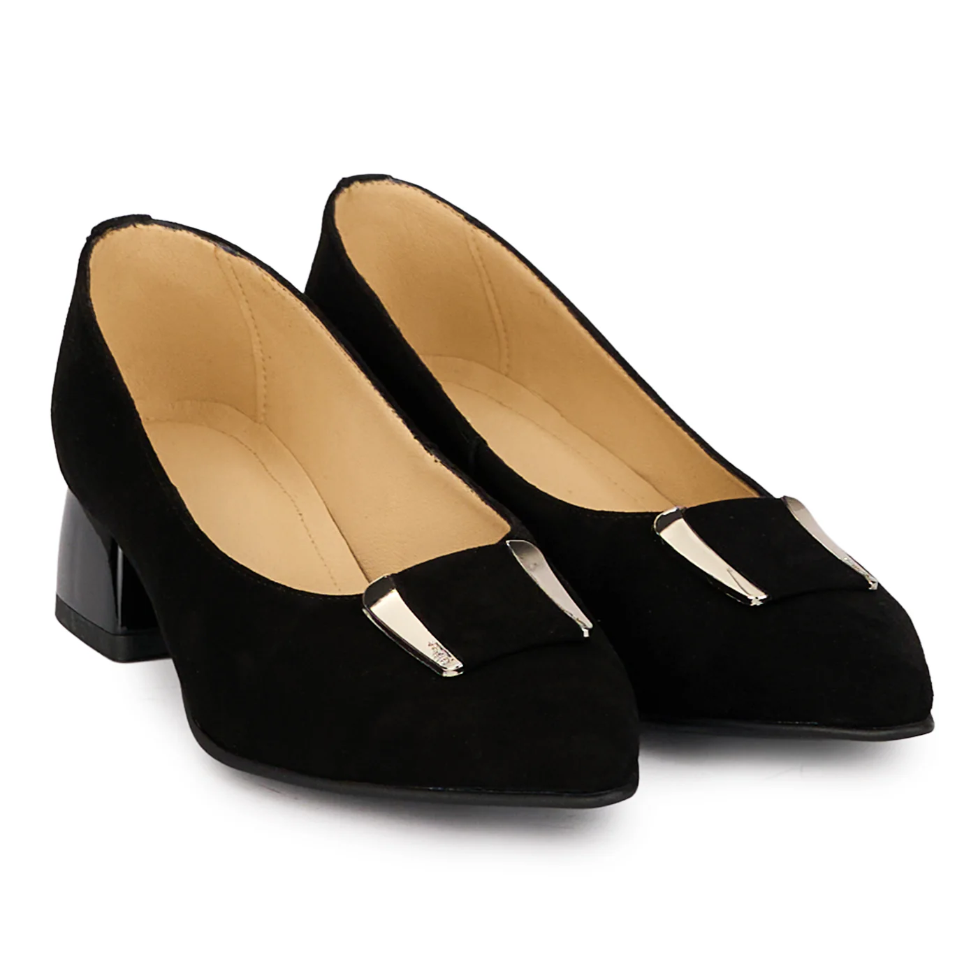 Pantofi dama din piele naturala neagra cu toc gros 4 cm 18562 - Image 4